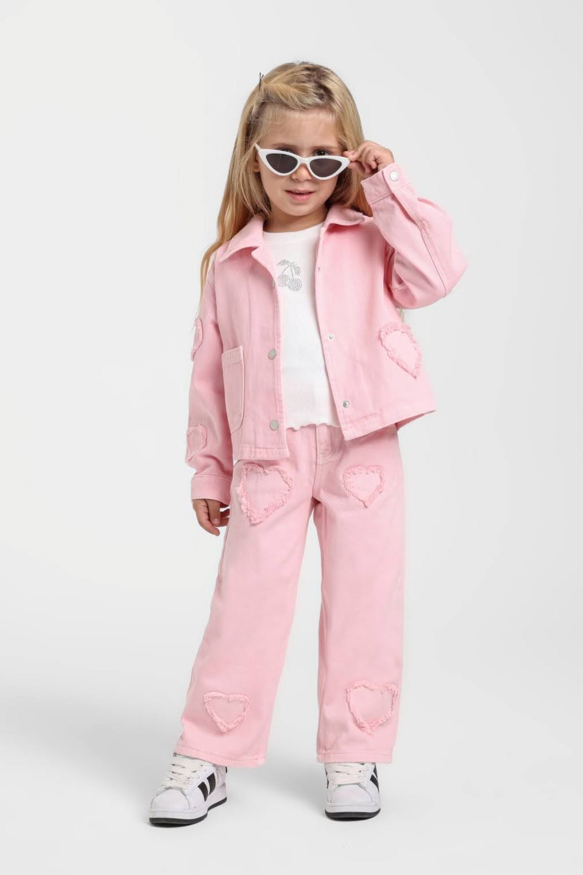 1-5 Yaş Sugar Cherry Kız Çocuk 3'Lü Takım-Şeker Pembe