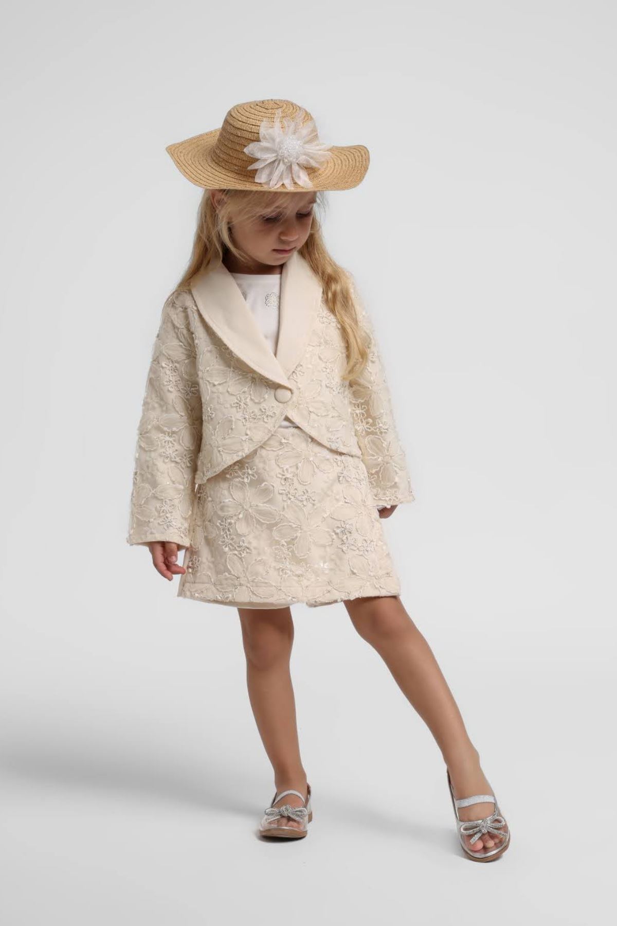 1-5 Yaş Pavlova Moderno Kız Çocuk 3'Lü Takım-Latte