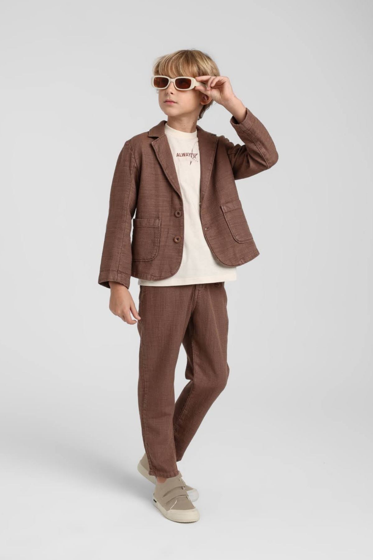 5-14 Yaş Royal Atlas Erkek Çocuk 3'Lü Takım-Kahverengi