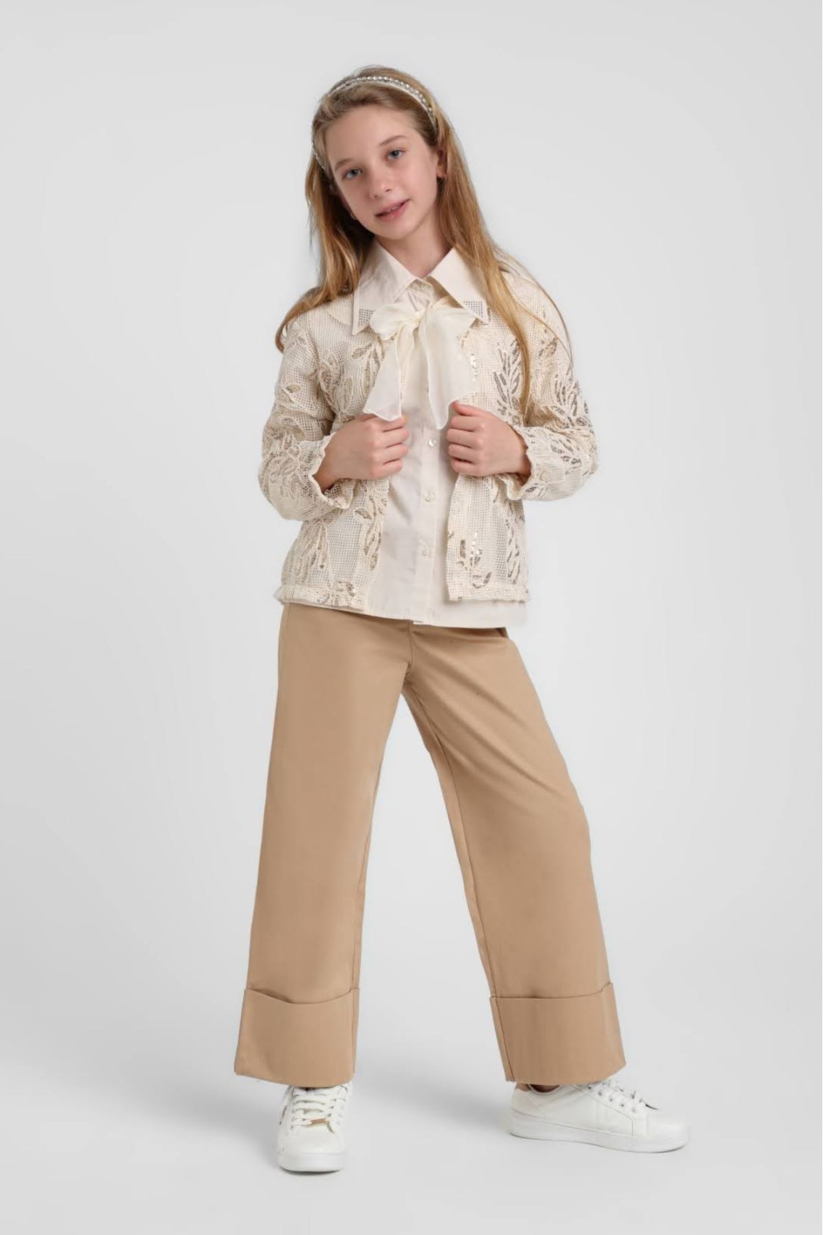 5-14 Yaş Paris Lora Prime Kız Çocuk 3'Lü Takım-Latte