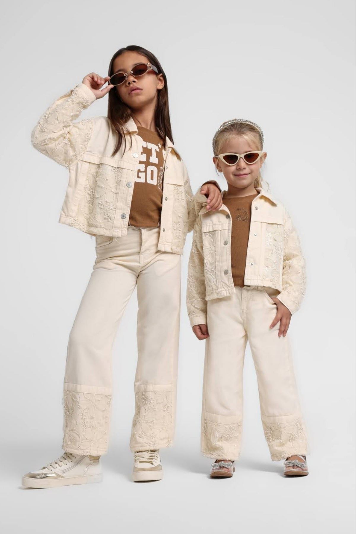 5-14 Yaş Daisy Live Pantolonlu 3'Lü Takım-Latte