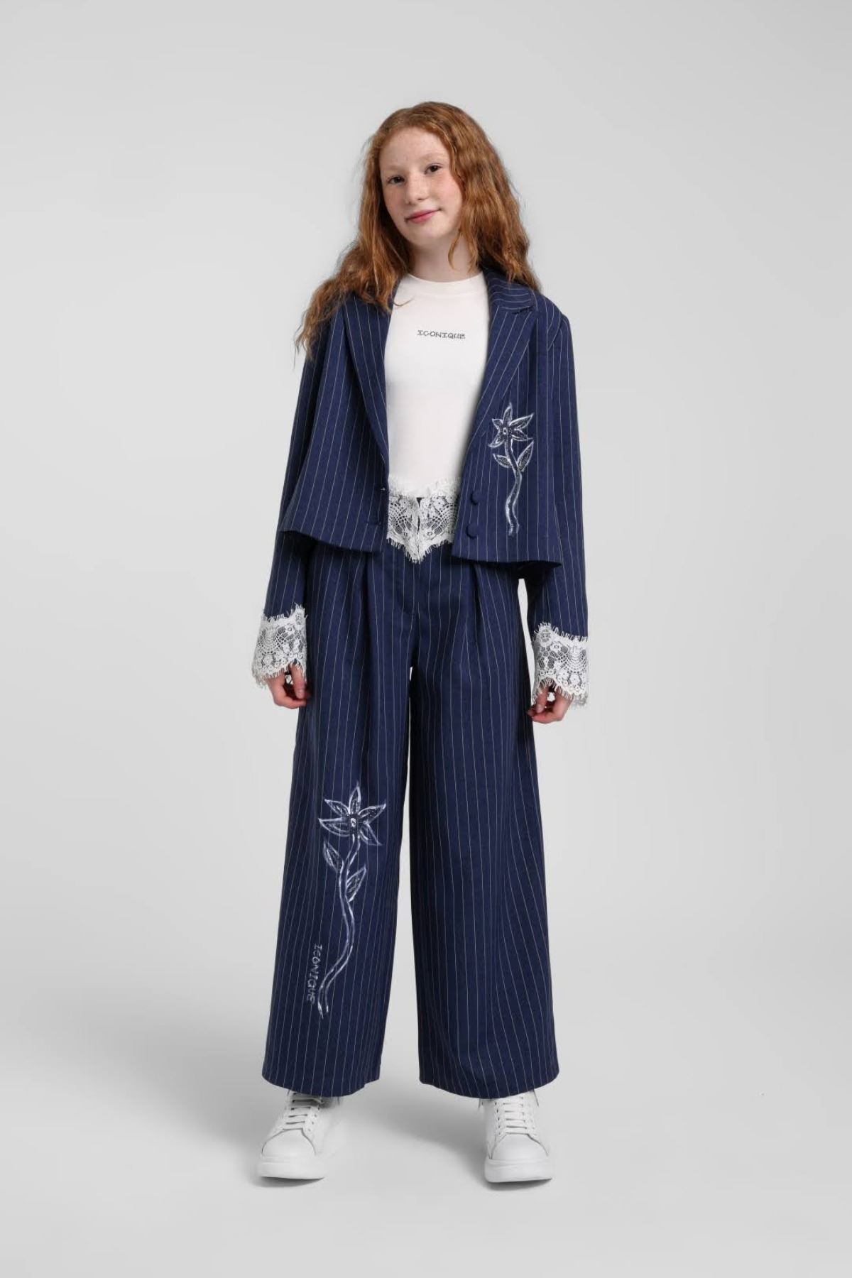 10-14 Yaş Nişantaşı Soft Kız Çocuk 3'Lü Takım-Lacivert