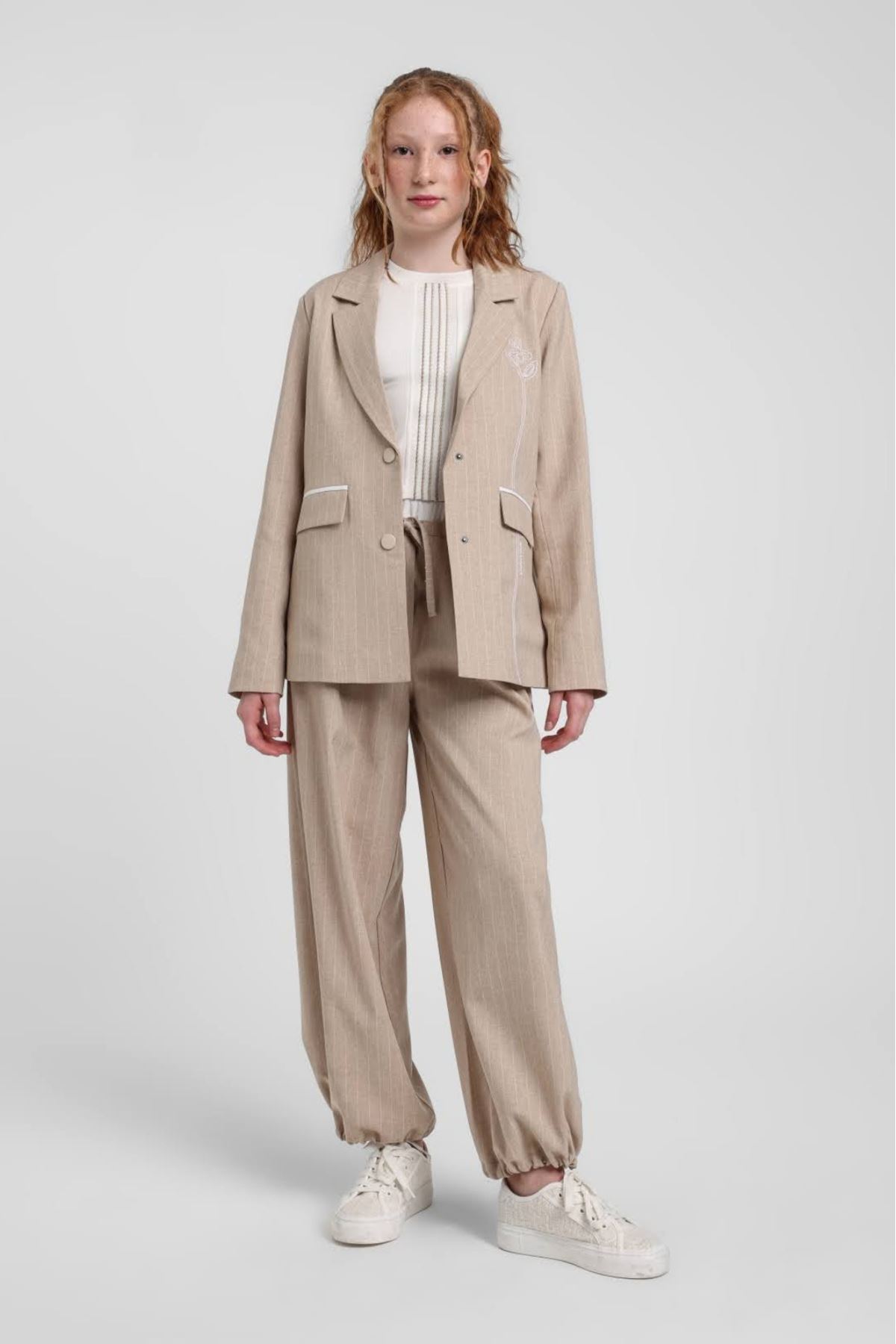 10-14 Yaş Prime London Kız Çocuk 3'Lü Takım-Latte