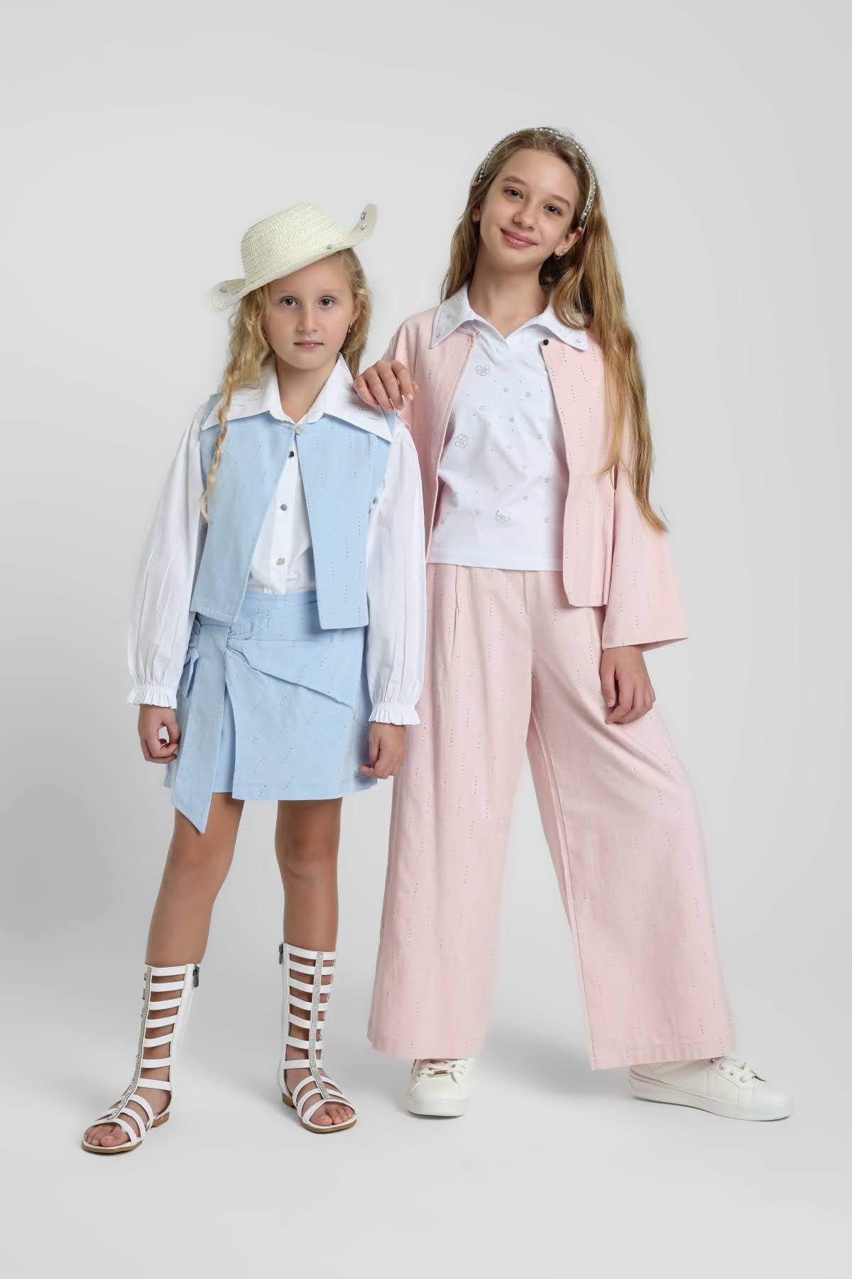 5-9 Yaş Vera Chic Kız Çocuk 3'Lü Takım-Mavi