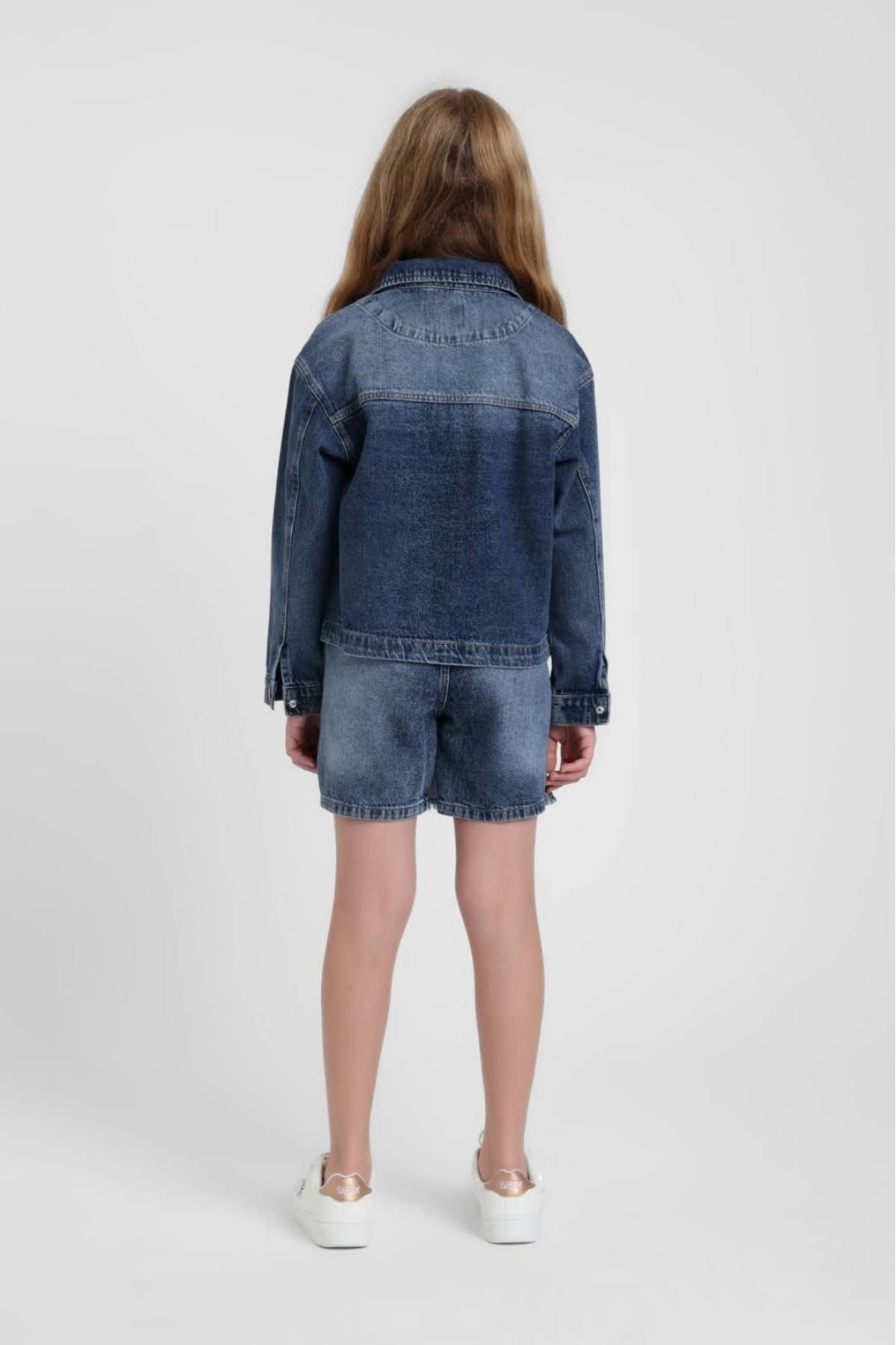 5-14 Yaş Elen Paris Kız Çocuk Takım-Mavi