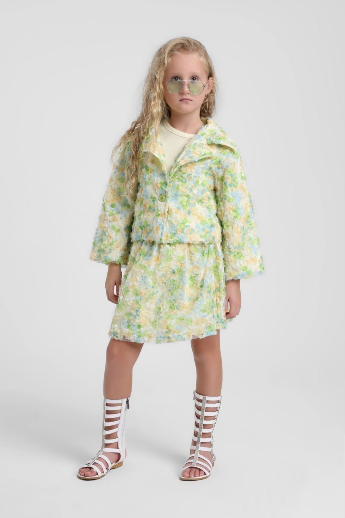 5-9 Yaş Colorce Love Kız Çocuk 3'Lü Takım-Yeşil