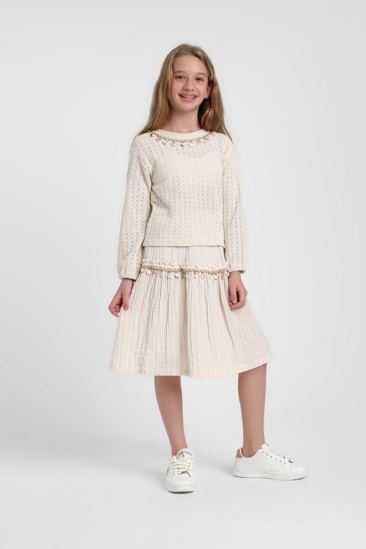 5-14 Yaş Mahra Milano Kız Çocuk Takım-Latte