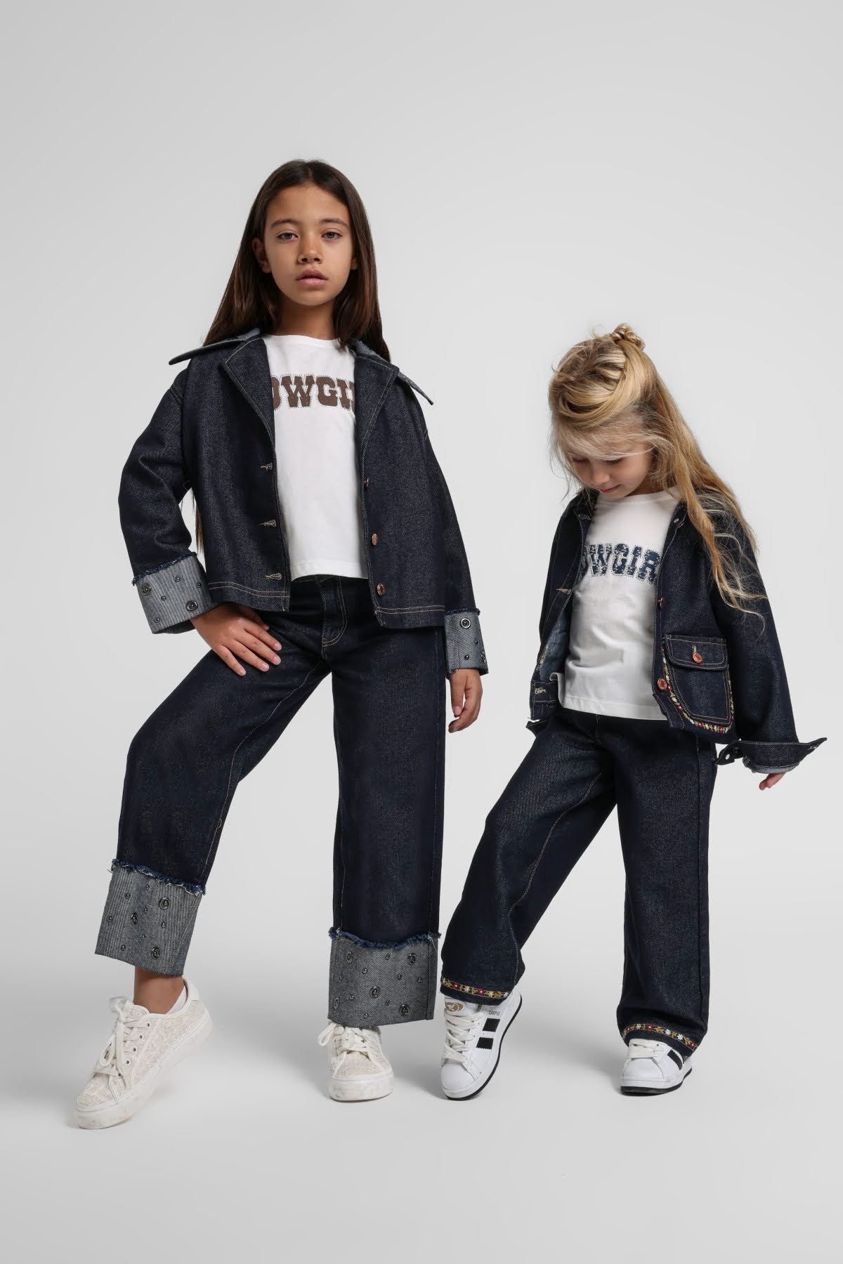 10-14 Yaş Cowgırl Nova Kız Çocuk 3'Lü Takım-İndigo