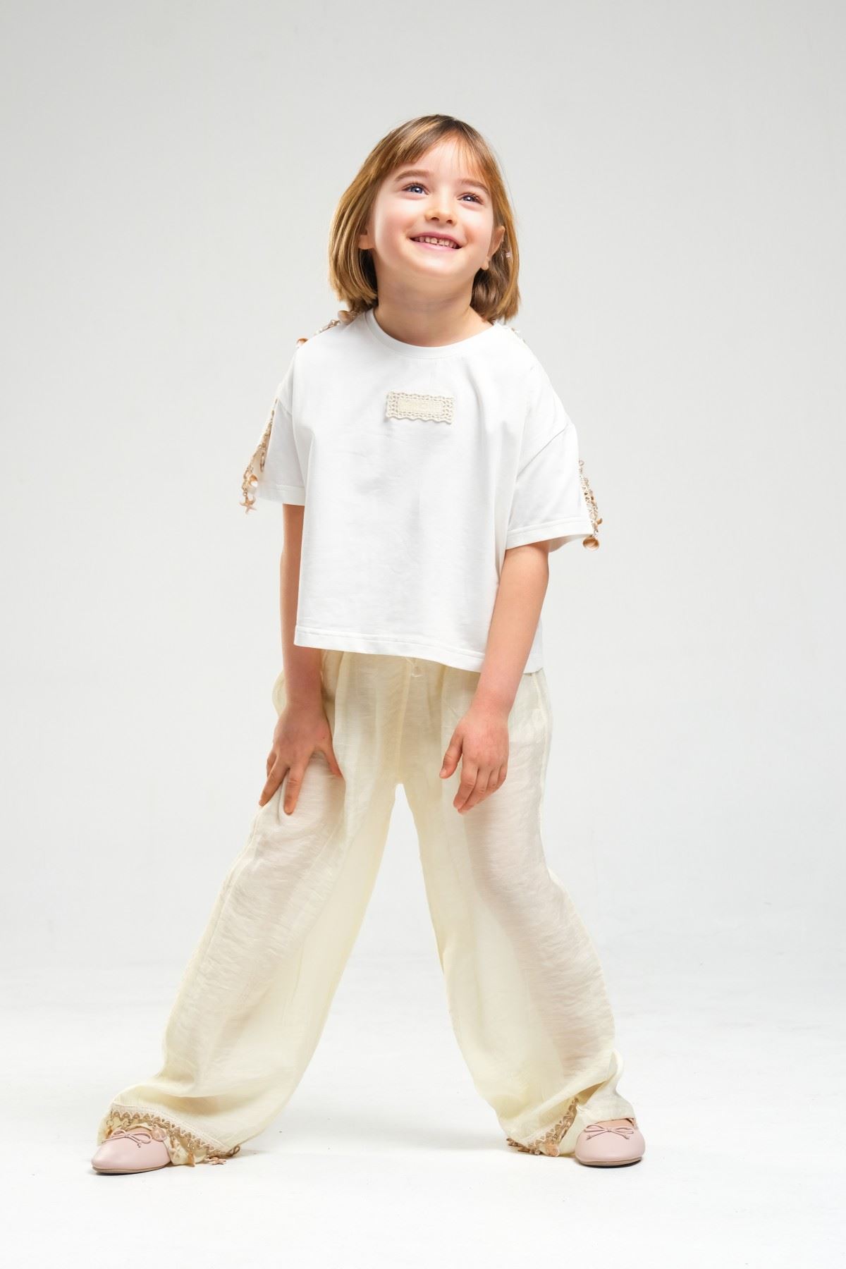 4-8 Yaş SeaShell Sugar Kız Çocuk Takım-Sarı