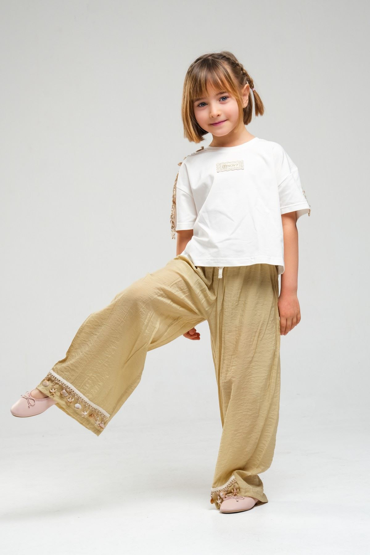 4-8 Yaş SeaShell Sugar Kız Çocuk Takım-Haki