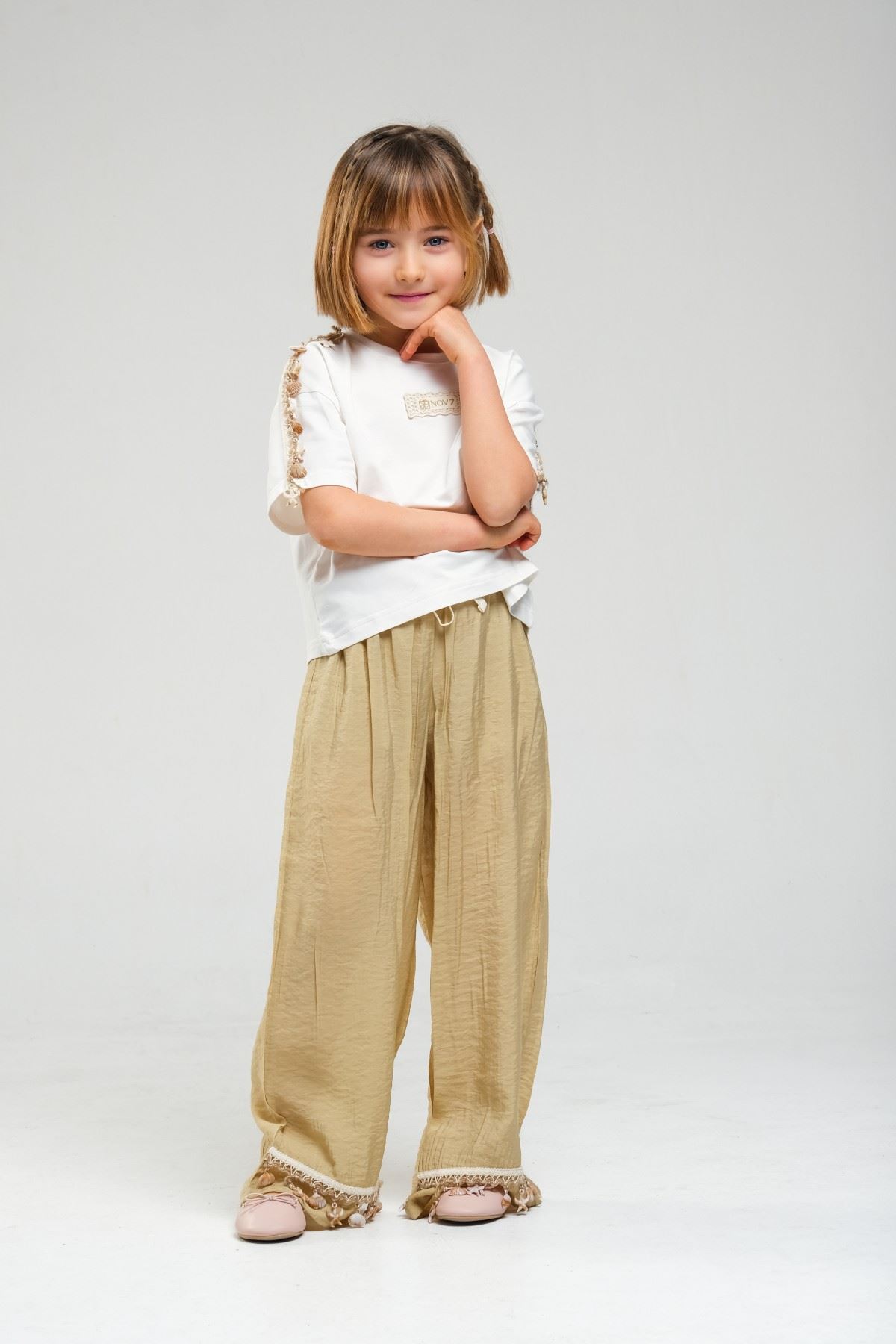 4-8 Yaş SeaShell Sugar Kız Çocuk Takım-Haki