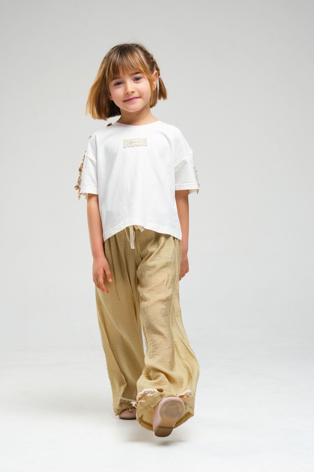 4-8 Yaş SeaShell Sugar Kız Çocuk Takım-Haki