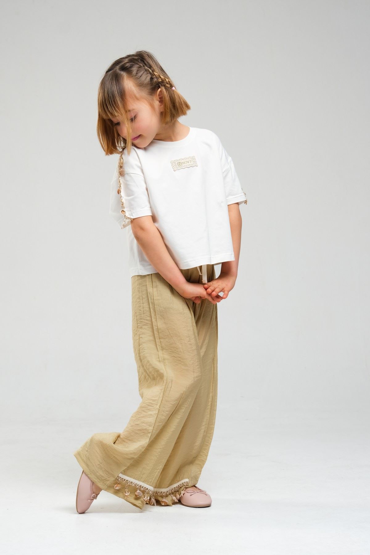 4-8 Yaş SeaShell Sugar Kız Çocuk Takım-Haki