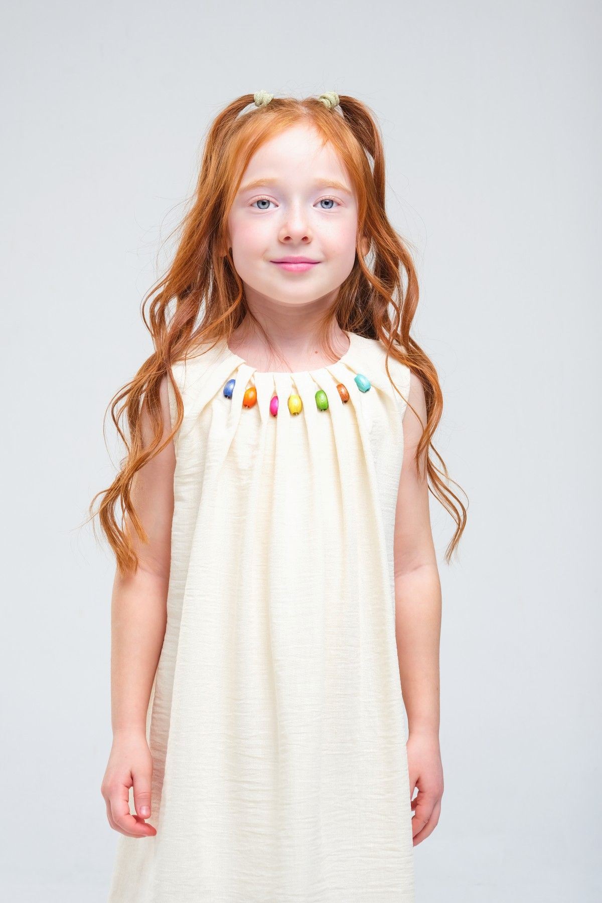 4-8 Yaş SeaShell Sugar Kız Çocuk Elbise-Latte