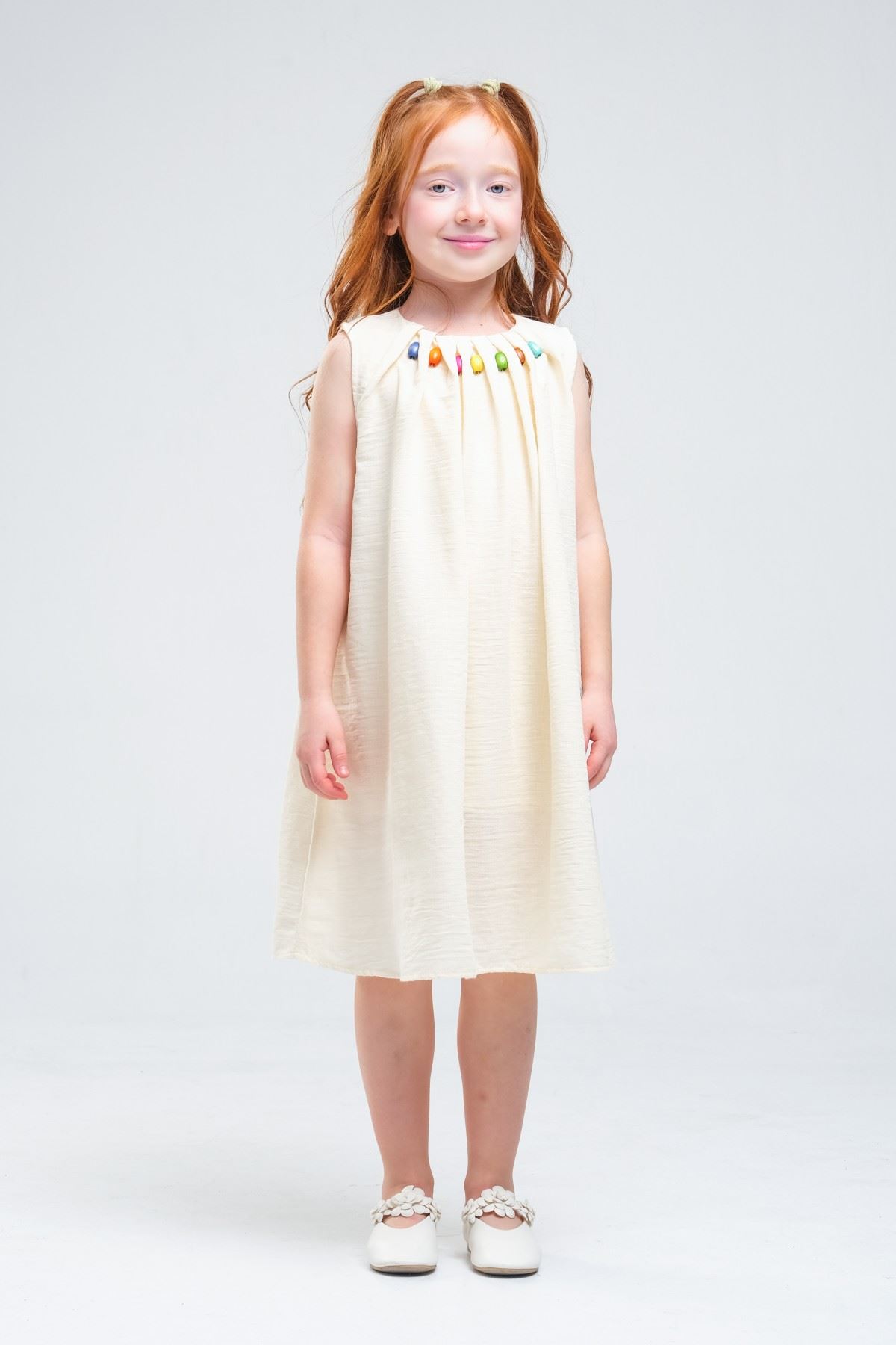 4-8 Yaş SeaShell Sugar Kız Çocuk Elbise-Latte