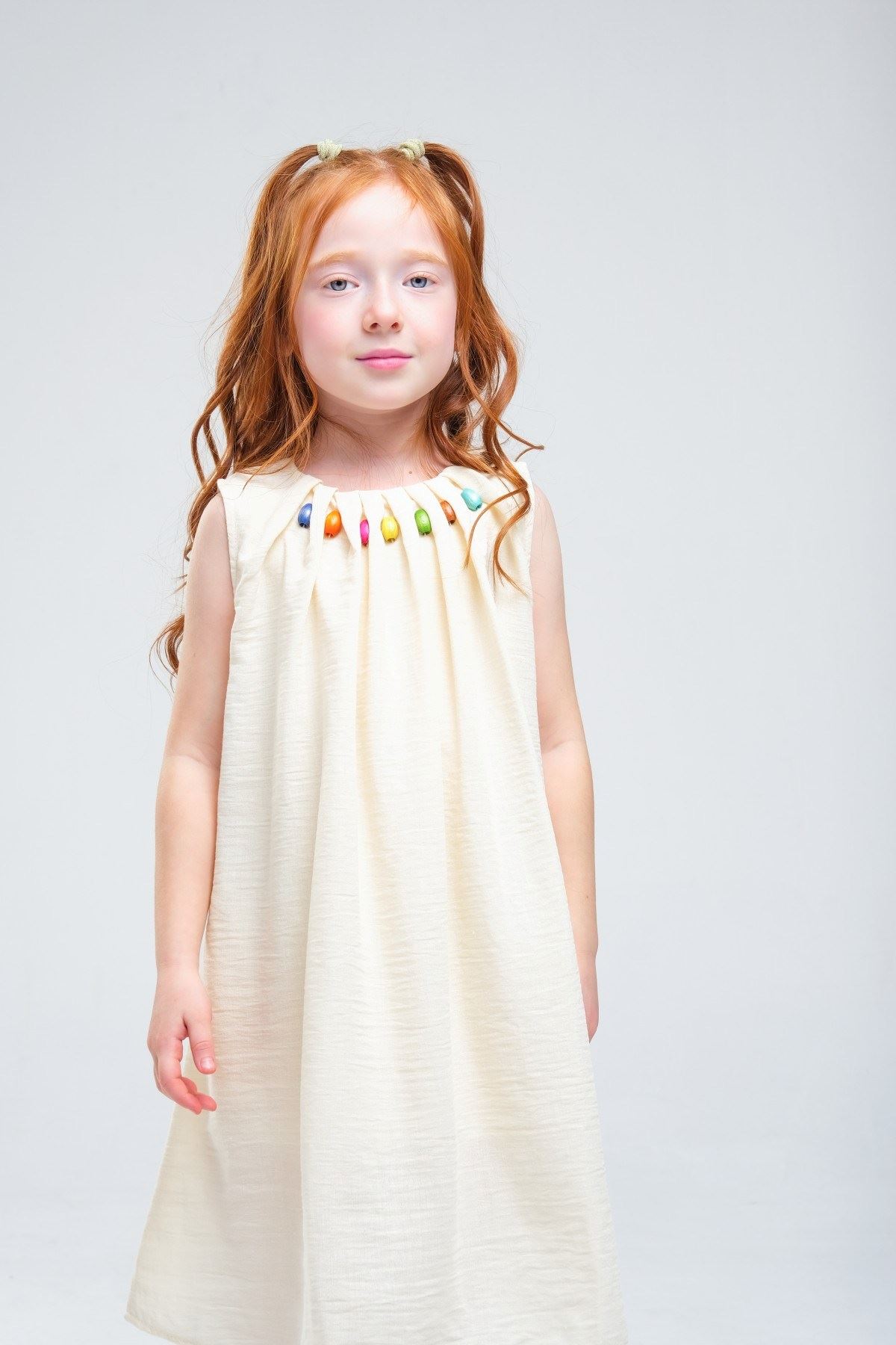 4-8 Yaş SeaShell Sugar Kız Çocuk Elbise-Latte