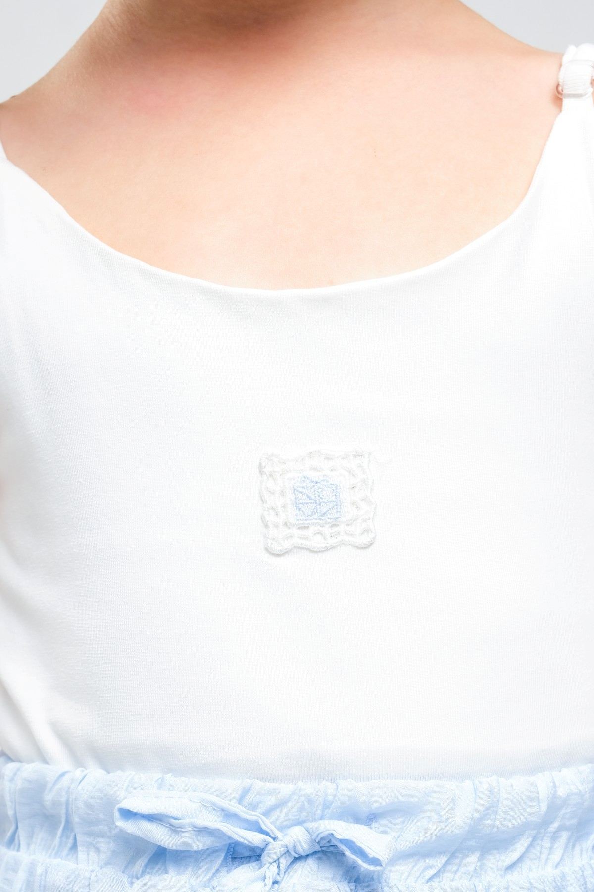 4-8 Yaş SeaShell Sugar Kız Çocuk 3'Lü Takım-Buz Mavi