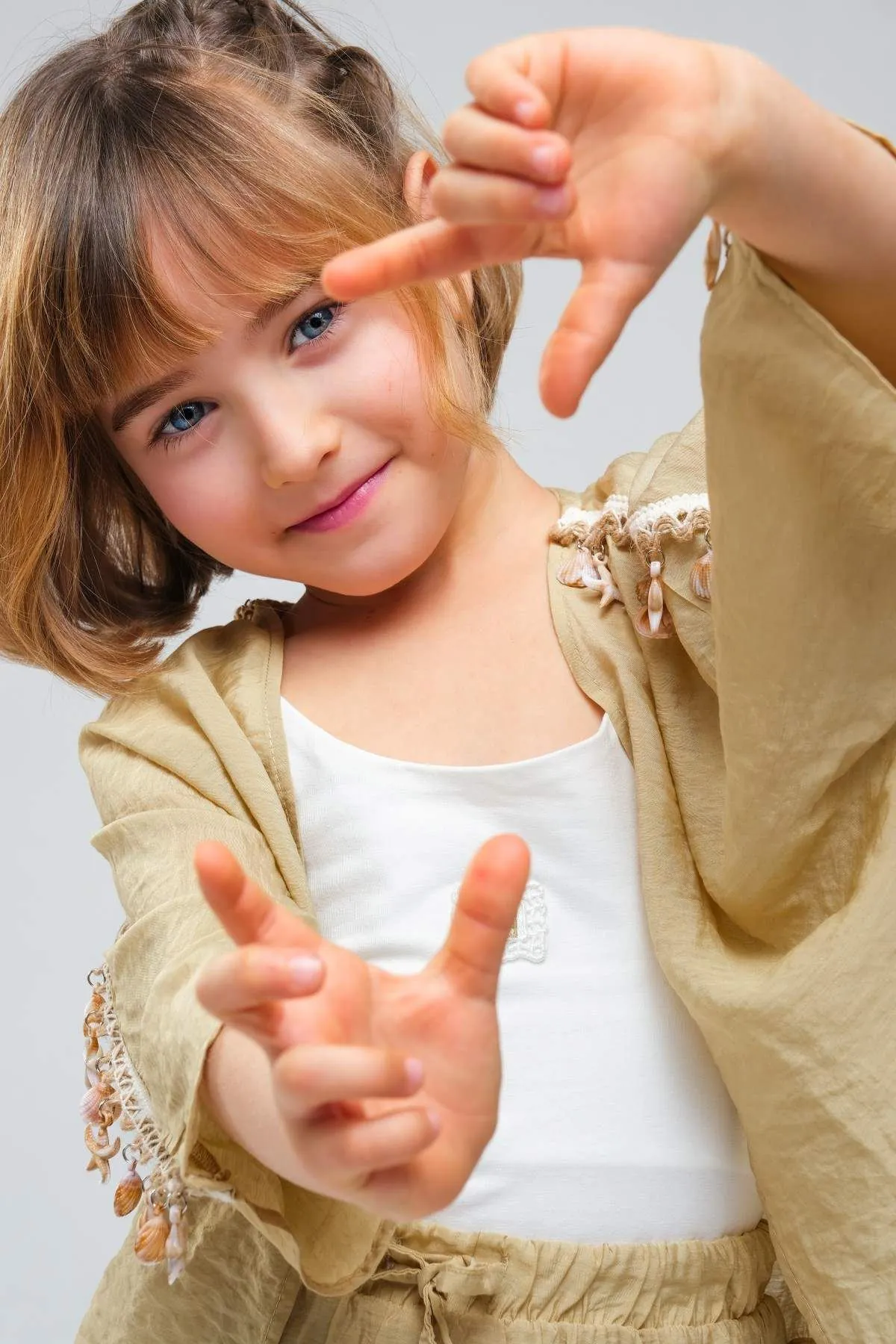 4-8 Yaş SeaShell Sugar Kız Çocuk 3'Lü Takım-Haki