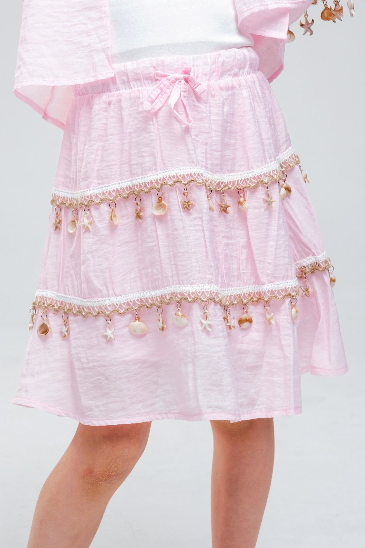 4-8 Yaş SeaShell Sugar Kız Çocuk 3'Lü Takım-Şeker Pembe