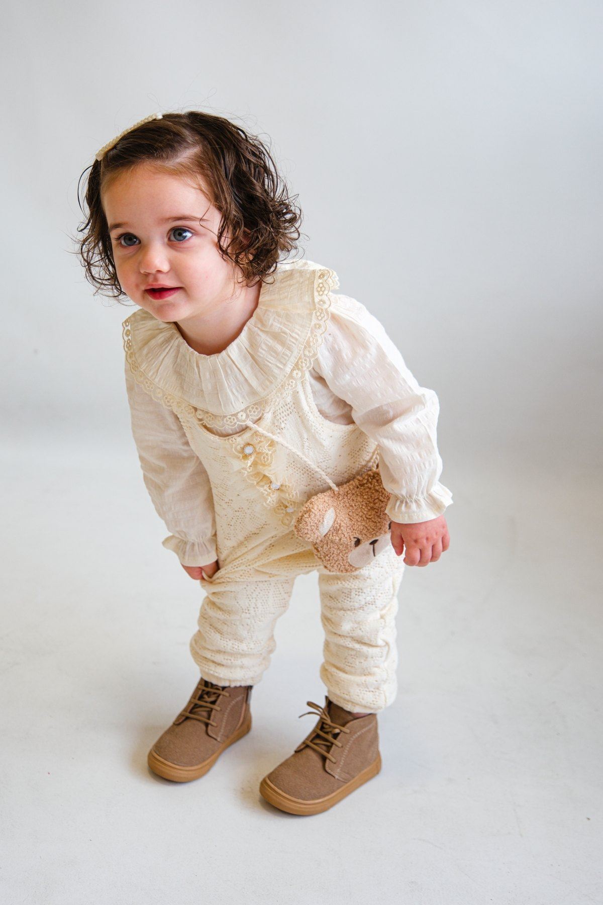 6-18 Aylık Leyla Kız Bebek 3'Lü Takım-Latte