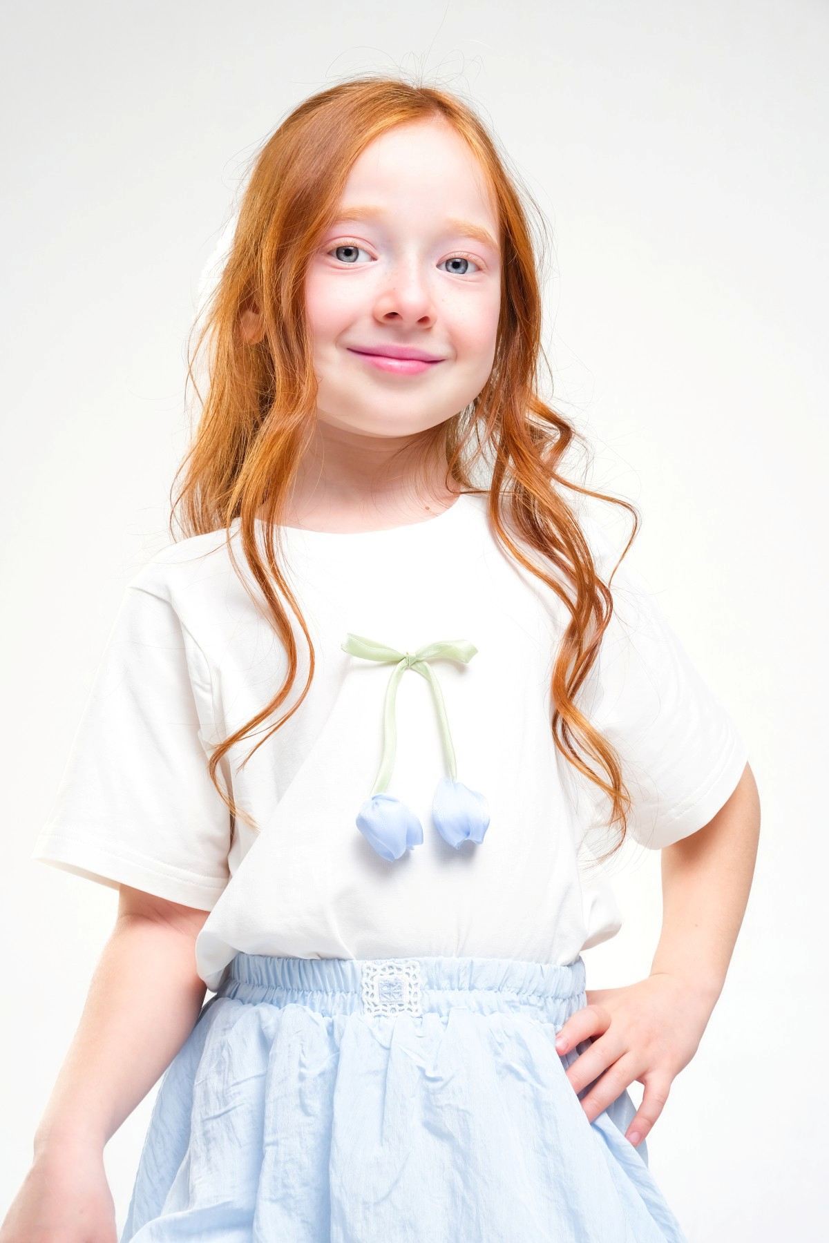 4-8 Yaş Daisy Lovelye Kız Çocuk Takım-Buz Mavi