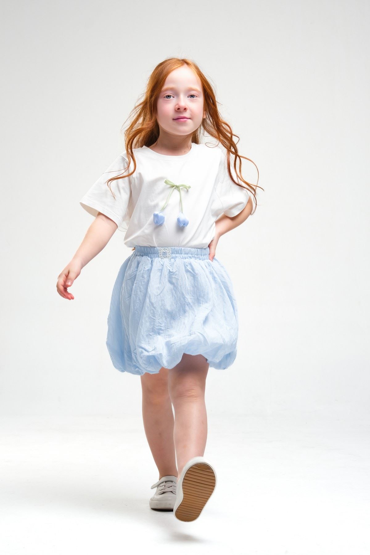 4-8 Yaş Daisy Lovelye Kız Çocuk Takım-Buz Mavi