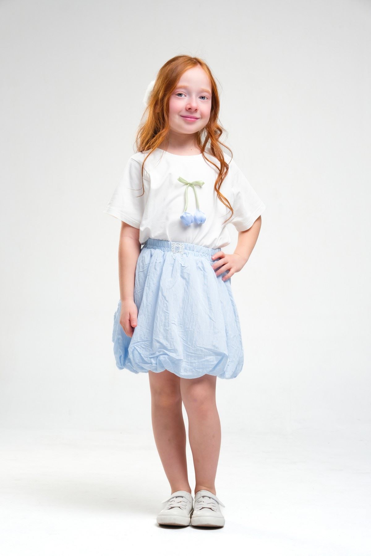 4-8 Yaş Daisy Lovelye Kız Çocuk Takım-Buz Mavi