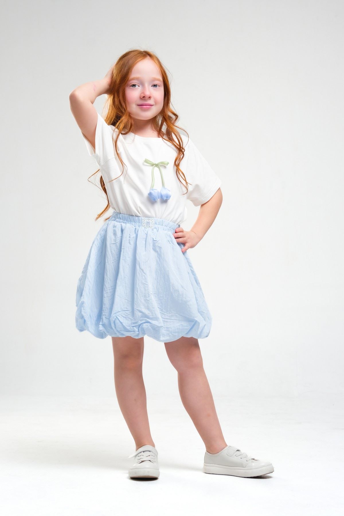 4-8 Yaş Daisy Lovelye Kız Çocuk Takım-Buz Mavi