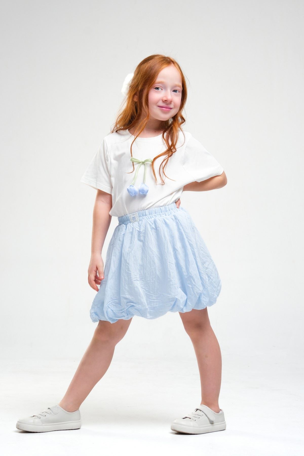 4-8 Yaş Daisy Lovelye Kız Çocuk Takım-Buz Mavi