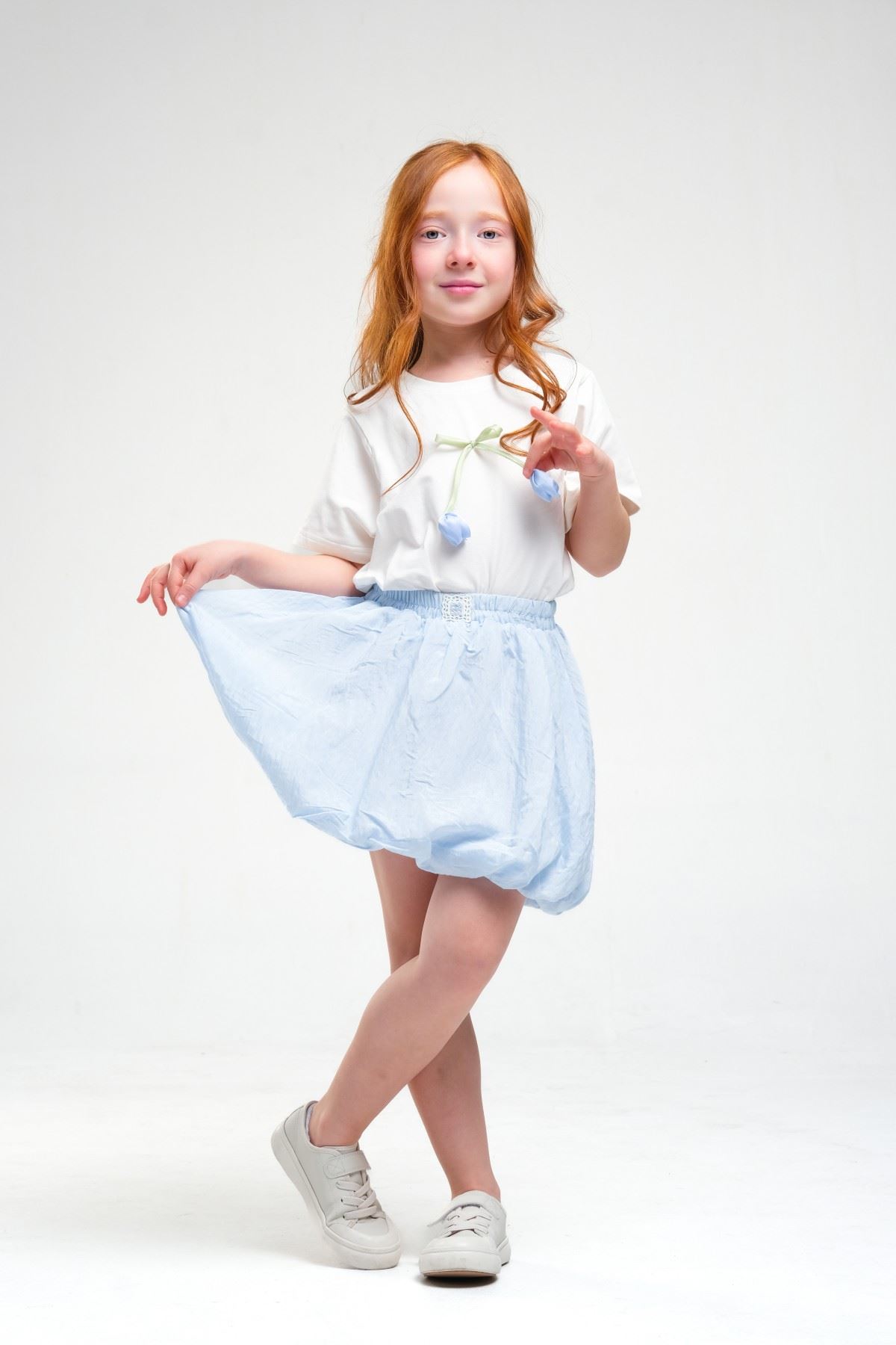 4-8 Yaş Daisy Lovelye Kız Çocuk Takım-Buz Mavi