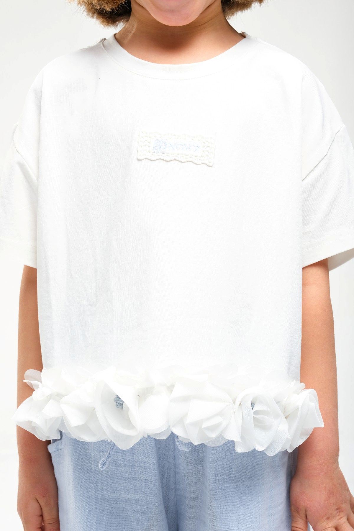 4-8 Yaş Asuman Two Kız Çocuk Takım-Buz Mavi