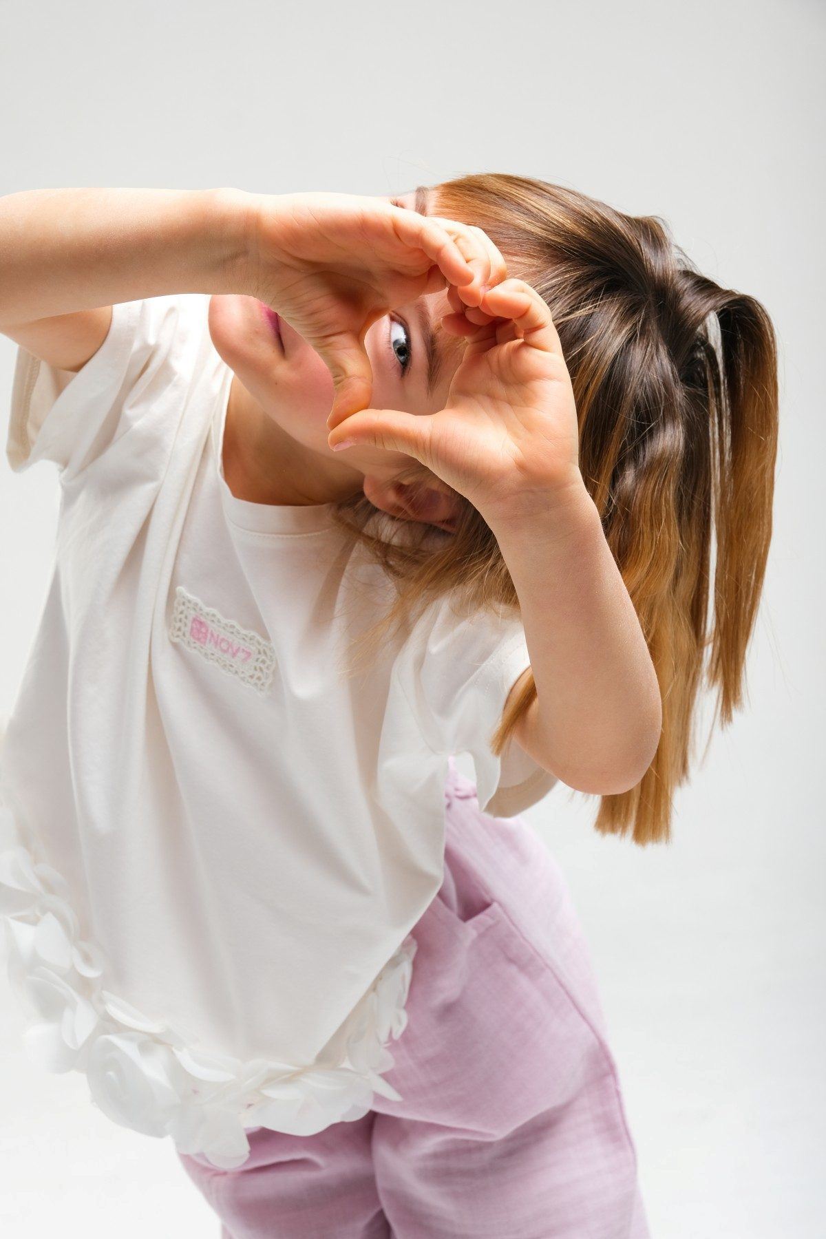 4-8 Yaş Asuman Two Kız Çocuk Takım-Şeker Pembe