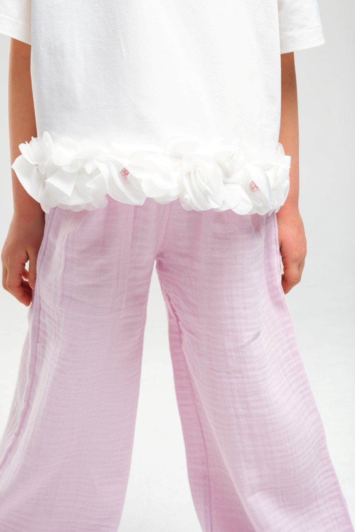 4-8 Yaş Asuman Two Kız Çocuk Takım-Şeker Pembe