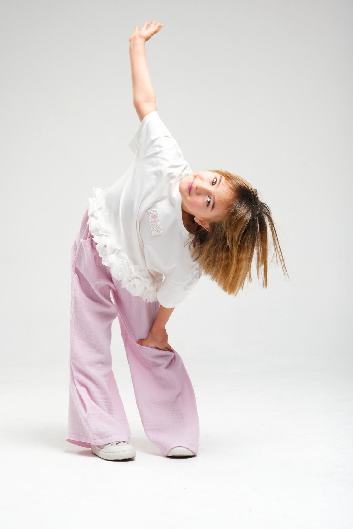 4-8 Yaş Asuman Two Kız Çocuk Takım-Şeker Pembe