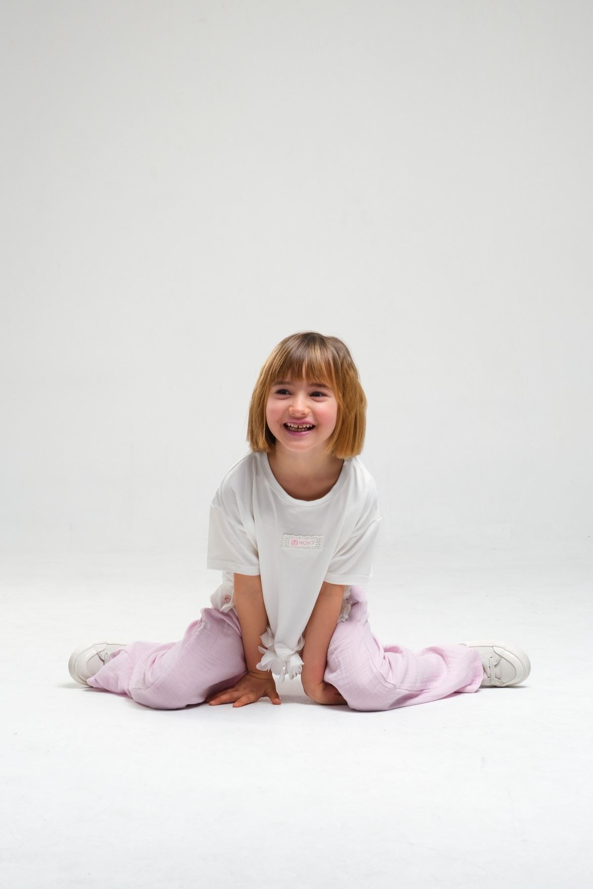 4-8 Yaş Asuman Two Kız Çocuk Takım-Şeker Pembe