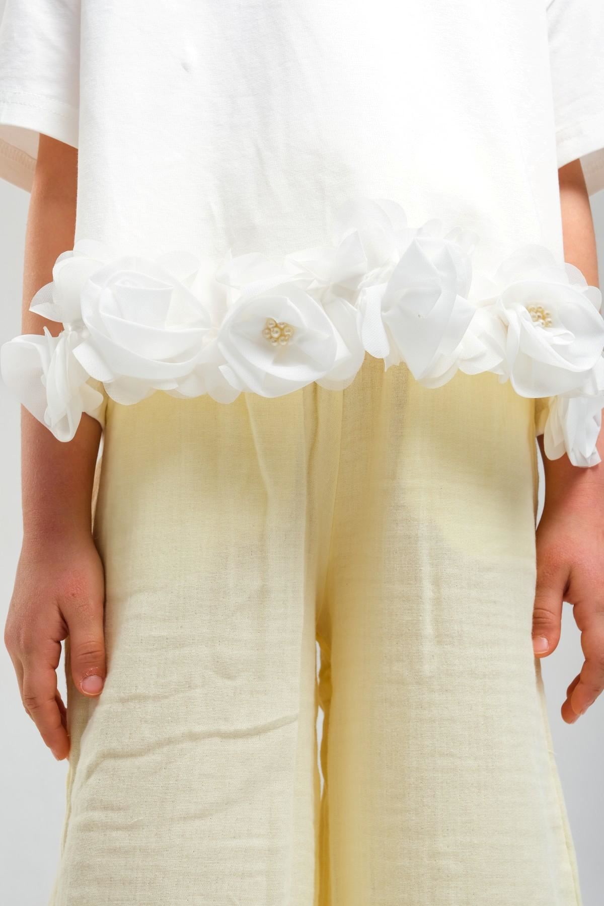 4-8 Yaş Asuman Two Kız Çocuk Takım-Sarı