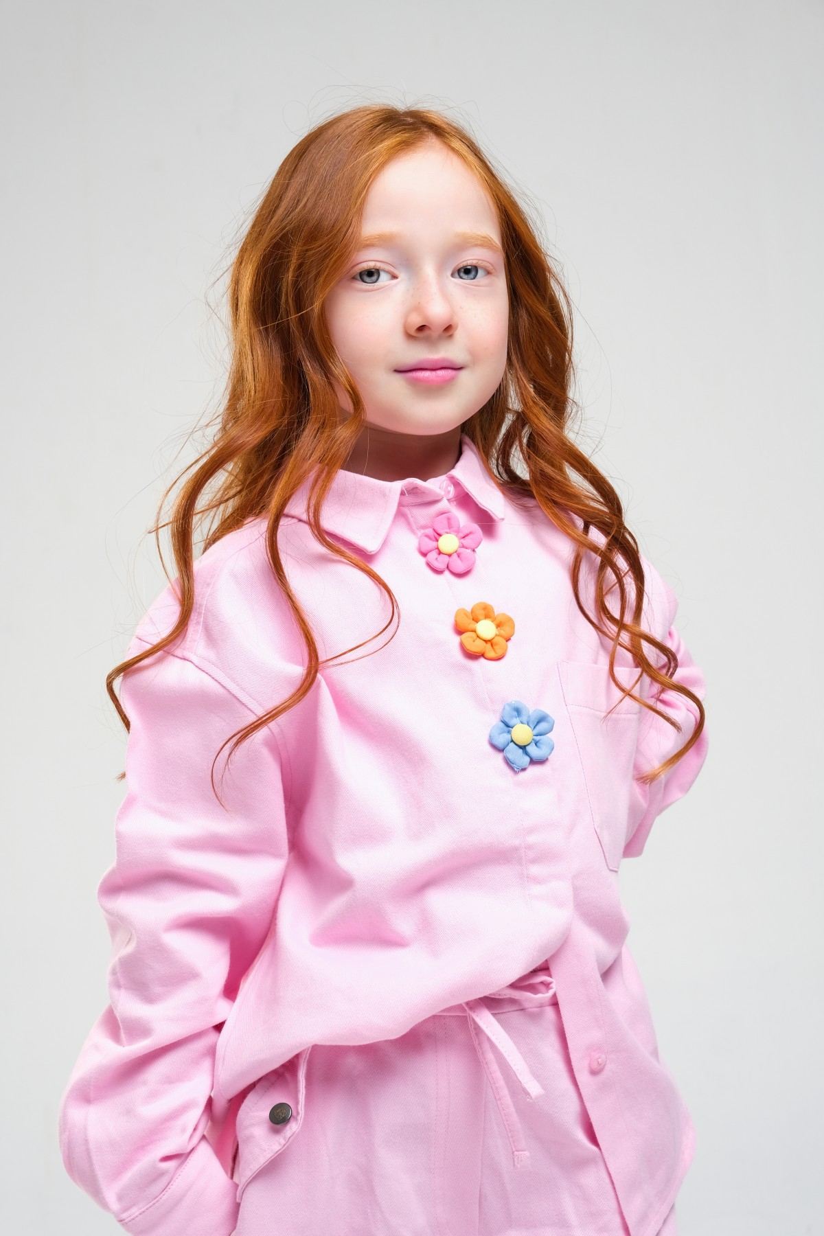 4-8 Yaş Pearl Flower Kız Çocuk Takım-Şeker Pembe