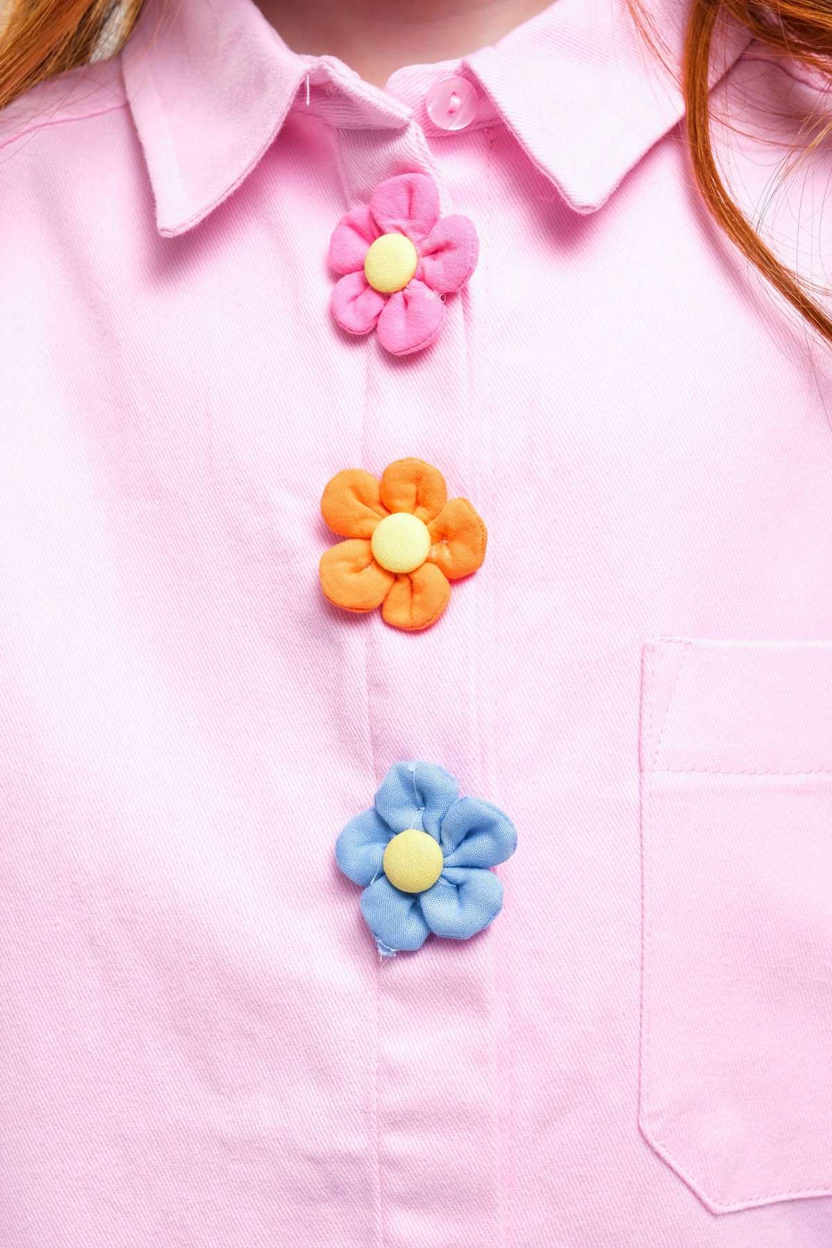 4-8 Yaş Pearl Flower Kız Çocuk Takım-Şeker Pembe