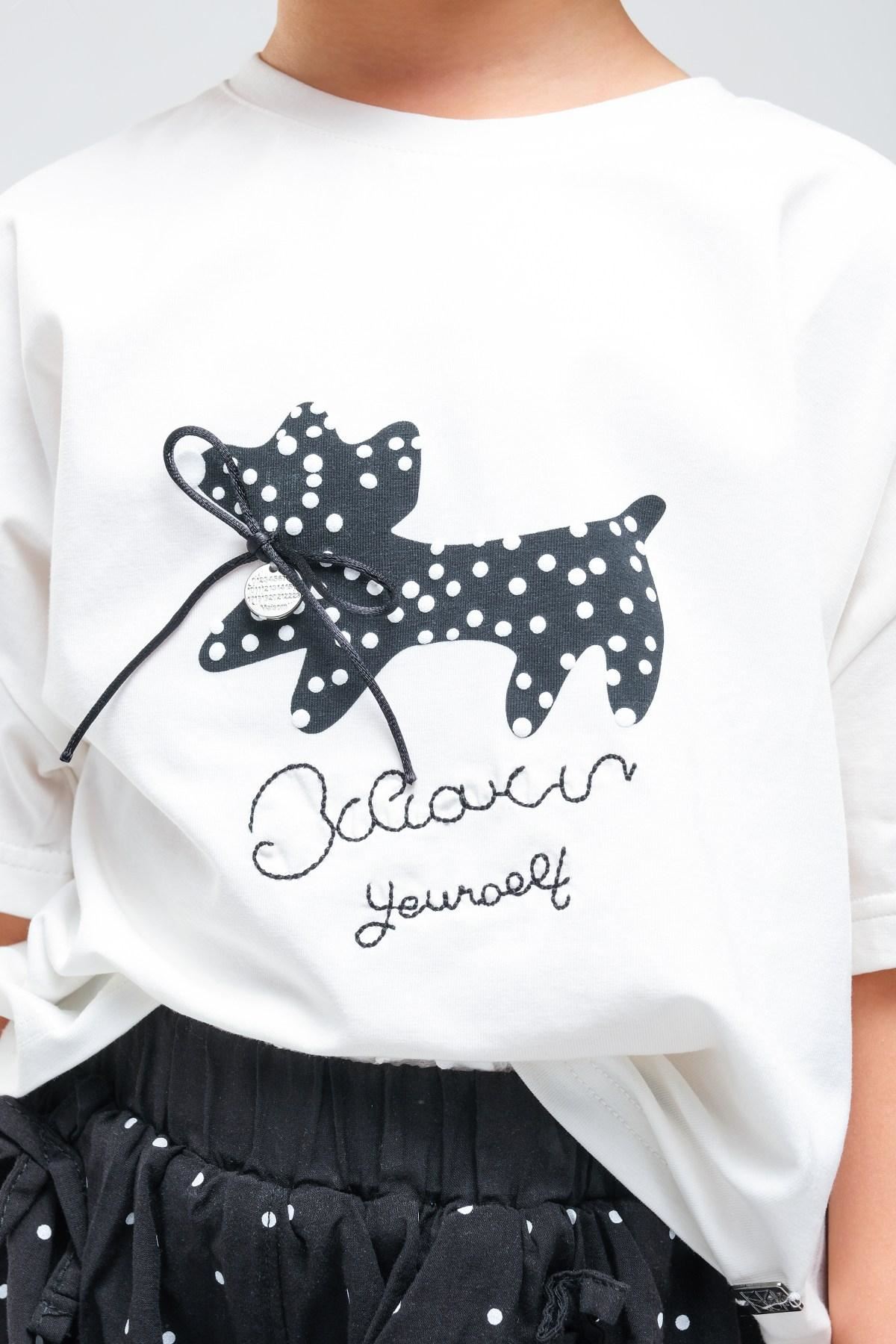 4-8 Yaş Cherry Cate Kız Çocuk Takım-Siyah