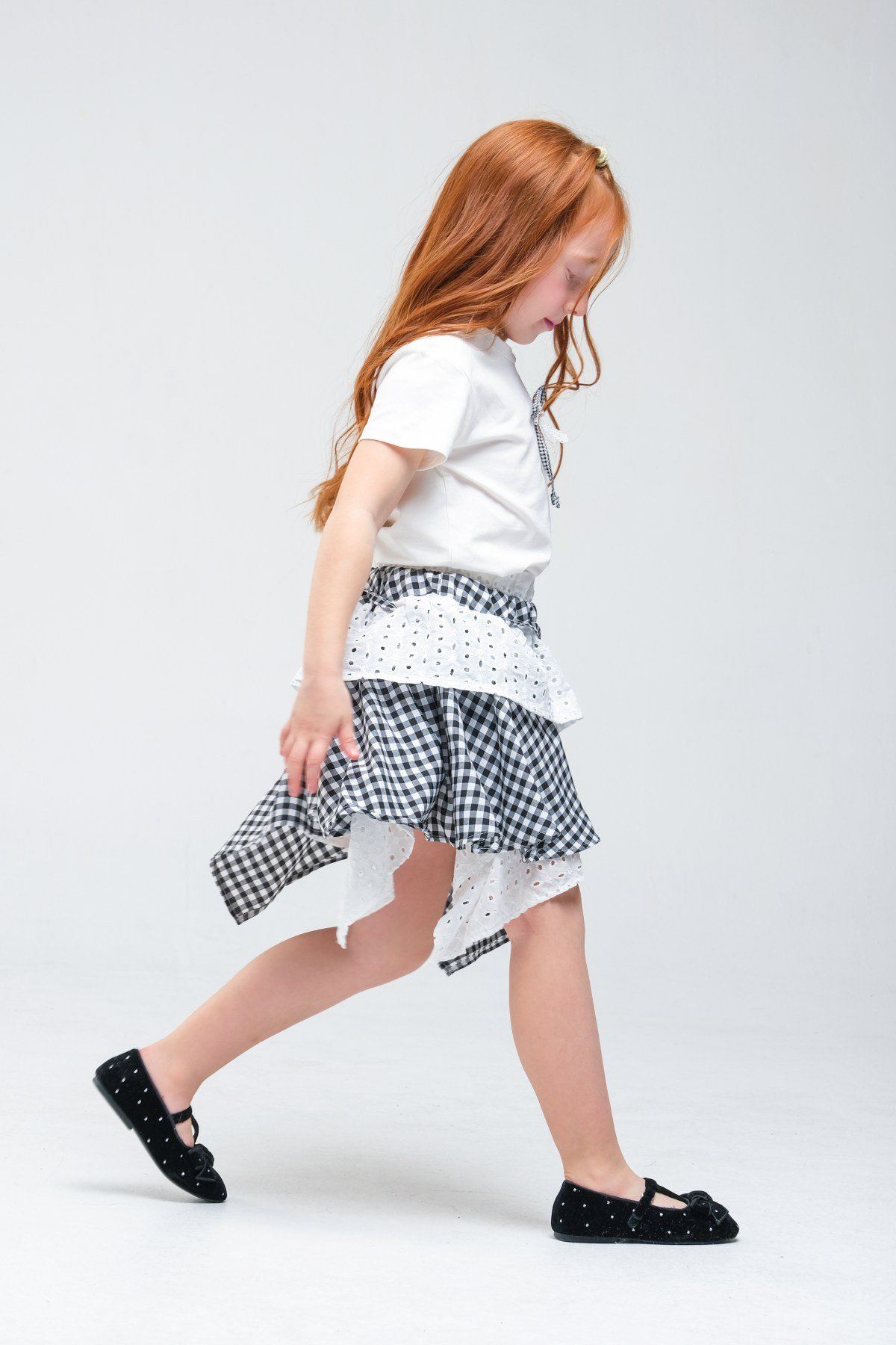 4-8 Yaş Navy Firuze Kız Çocuk Takım-Siyah