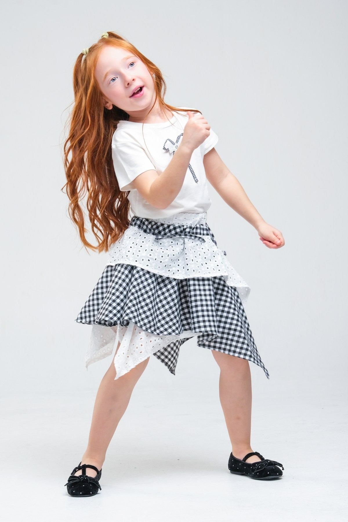 4-8 Yaş Navy Firuze Kız Çocuk Takım-Siyah