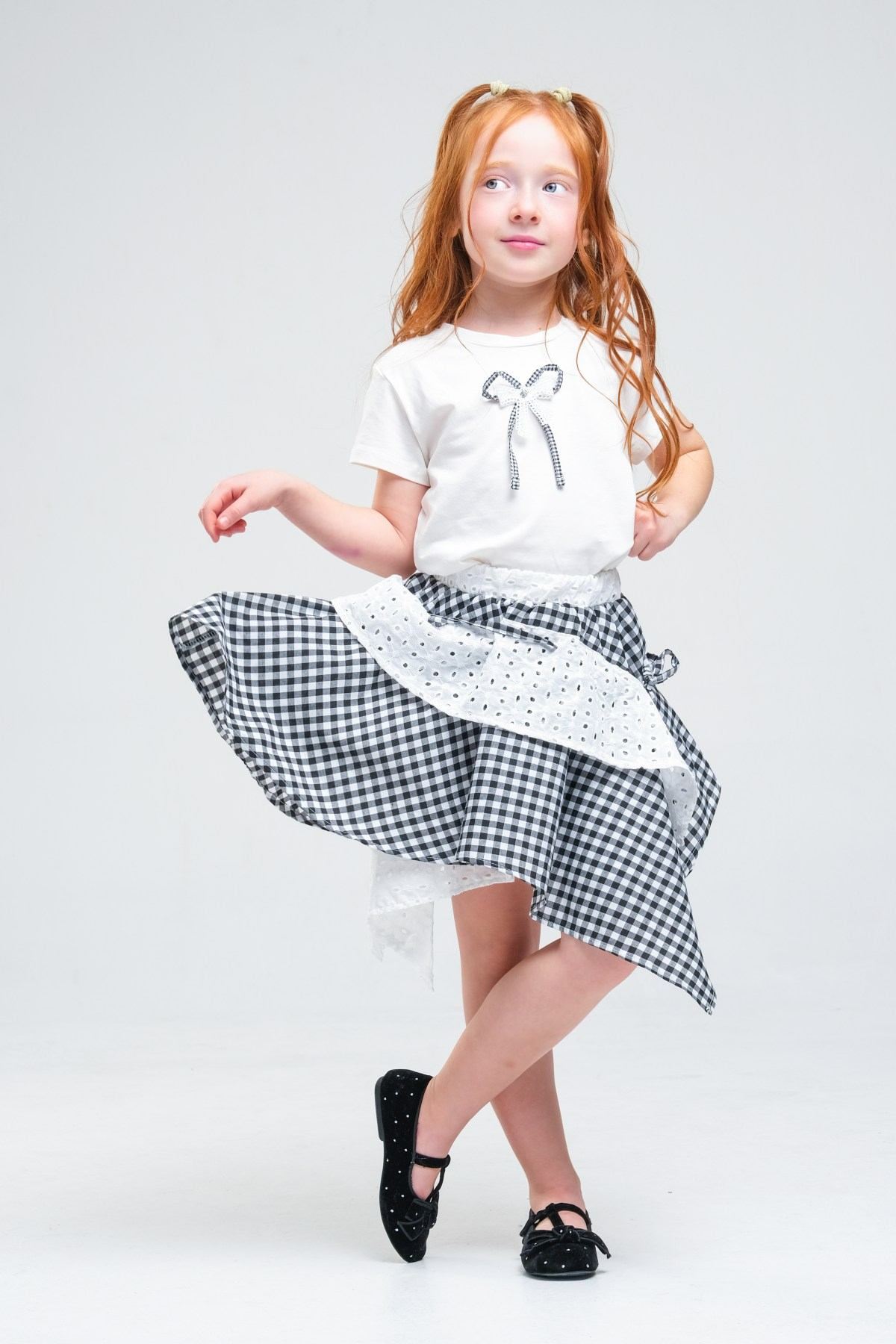 4-8 Yaş Navy Firuze Kız Çocuk Takım-Siyah