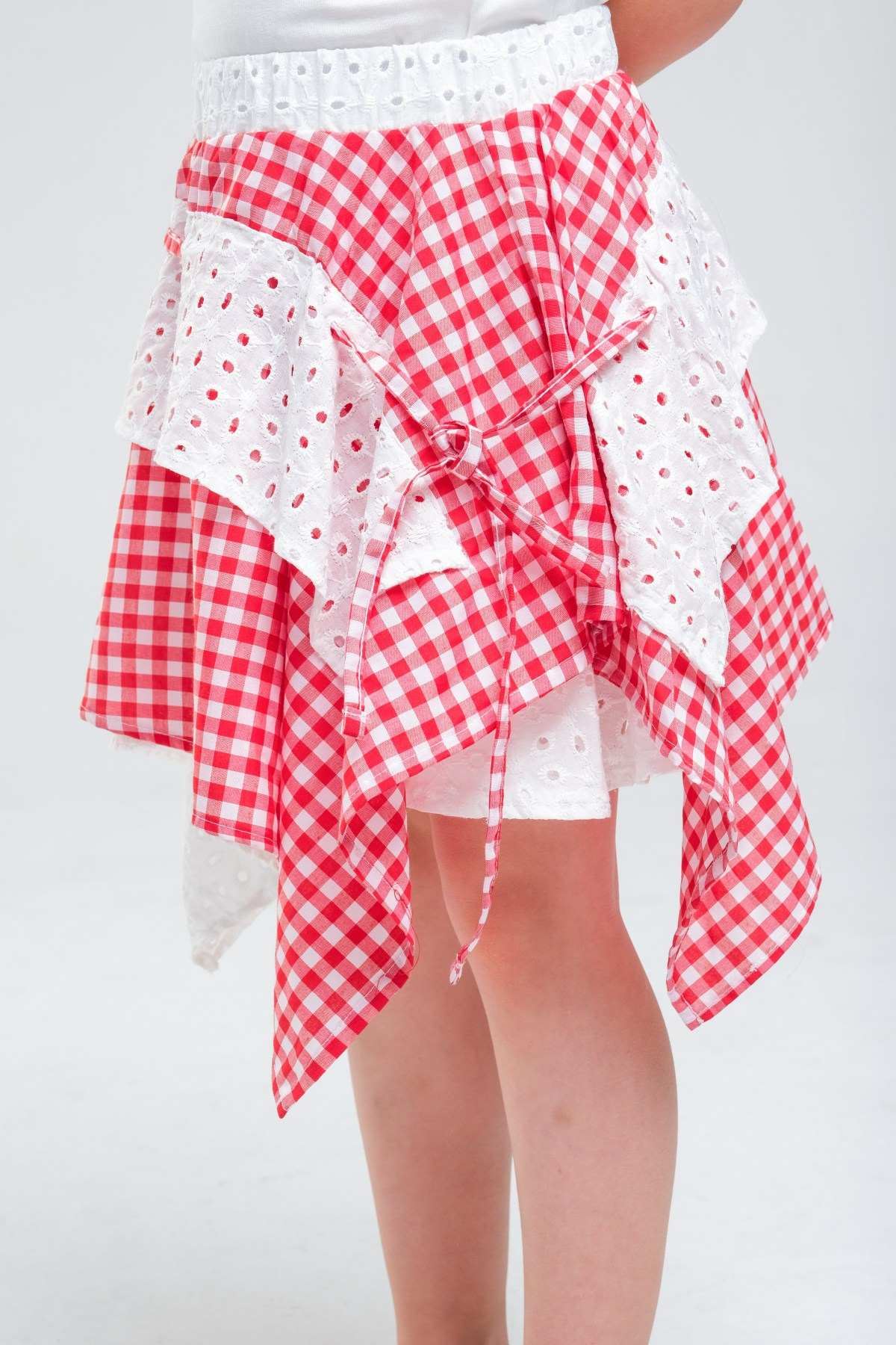 4-8 Yaş Navy Firuze Kız Çocuk Takım-Kırmızı