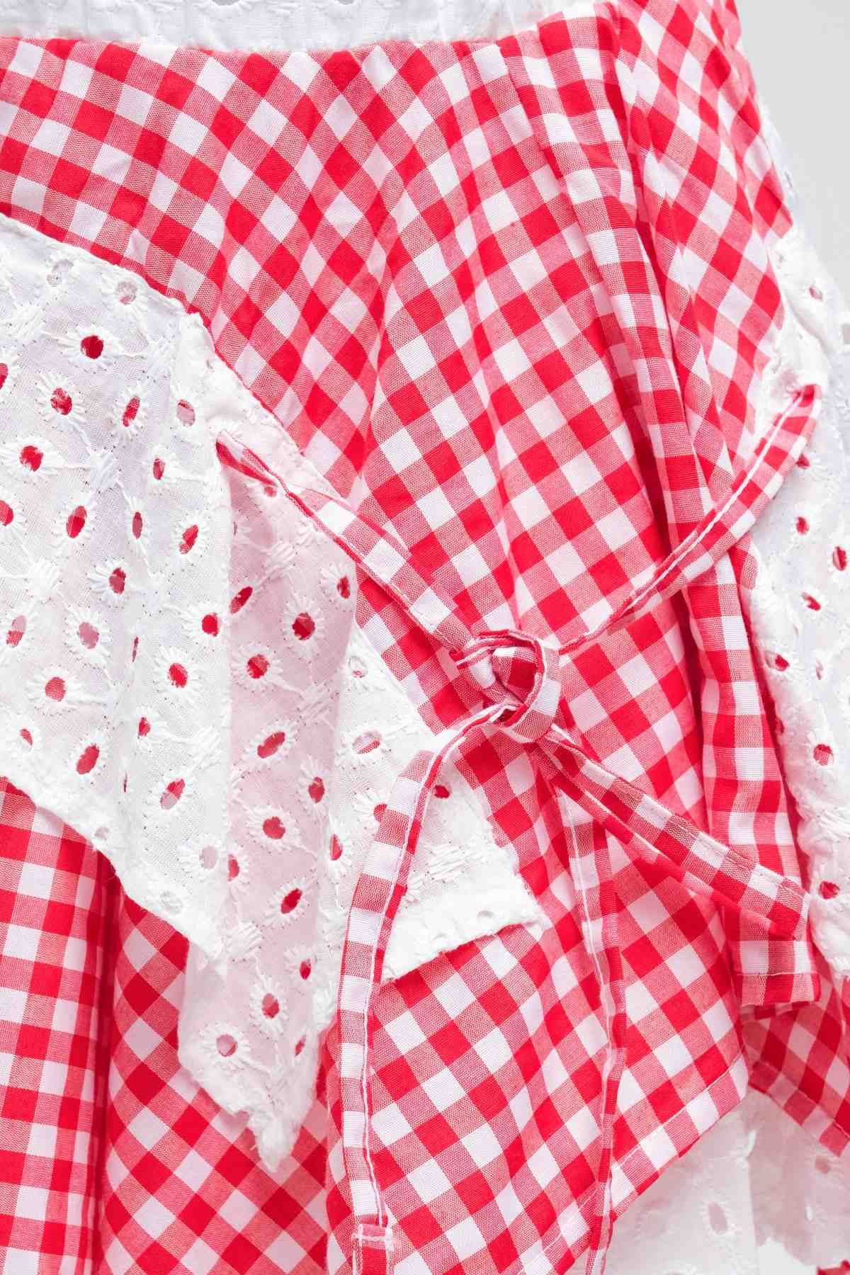 4-8 Yaş Navy Firuze Kız Çocuk Takım-Kırmızı