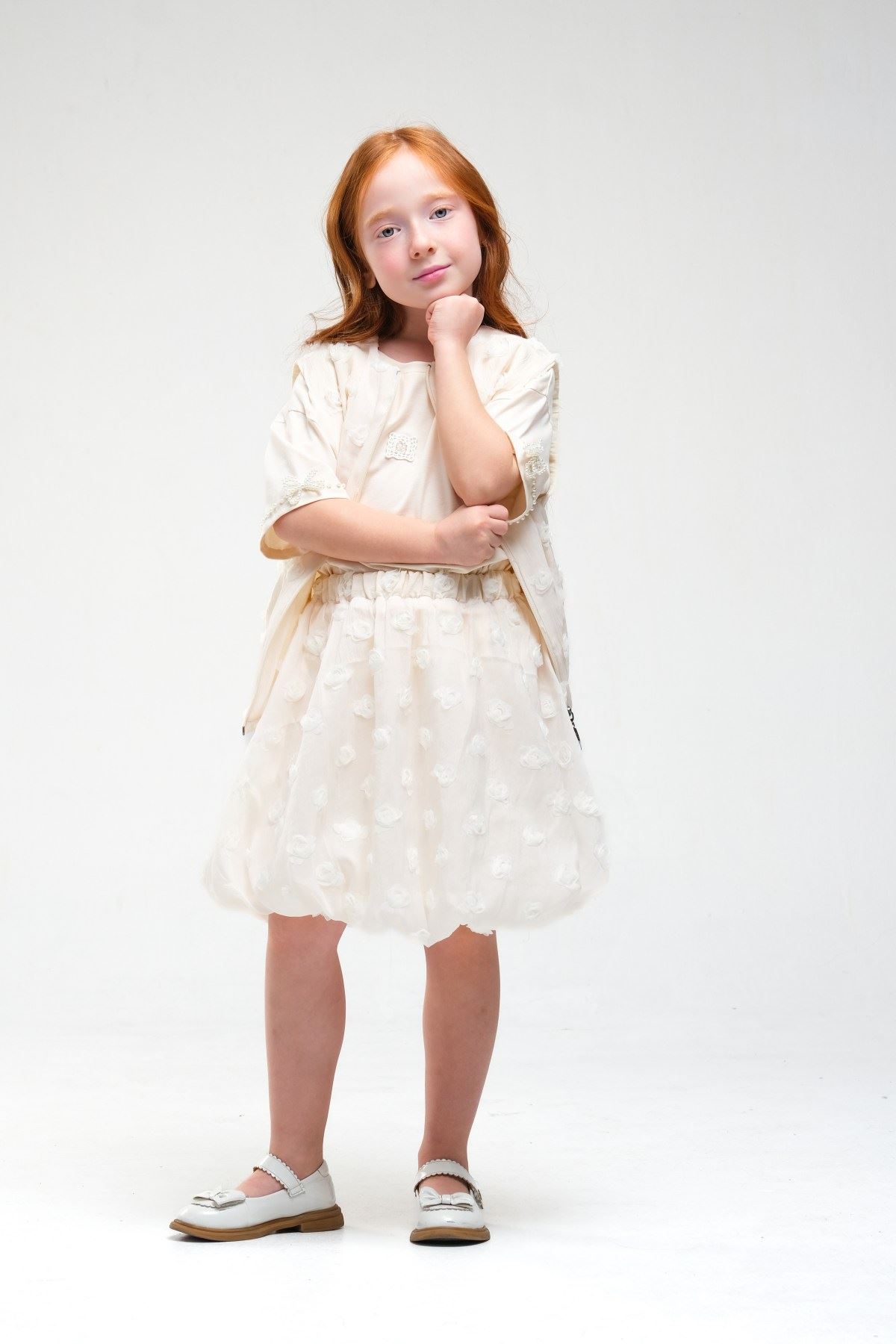 4-8 Yaş Orca Royal Kız Çocuk 3'Lü Takım-Latte