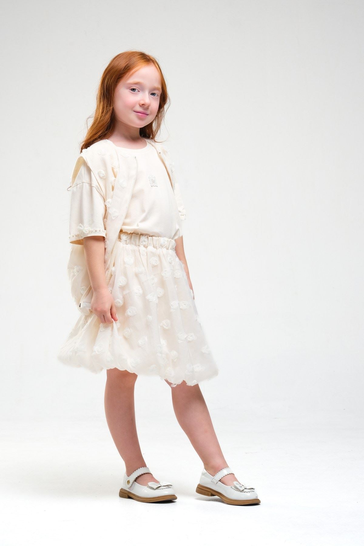 4-8 Yaş Orca Royal Kız Çocuk 3'Lü Takım-Latte