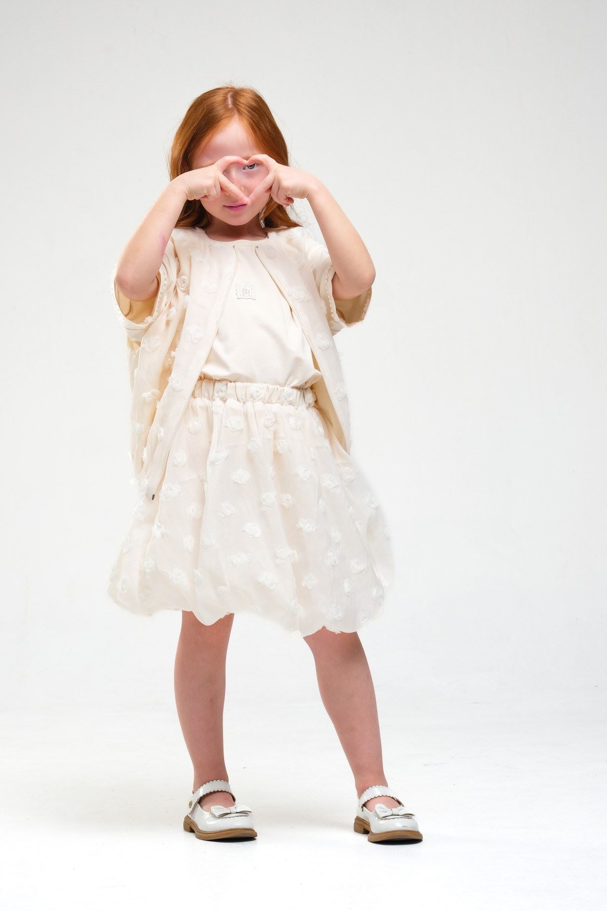 4-8 Yaş Orca Royal Kız Çocuk 3'Lü Takım-Latte