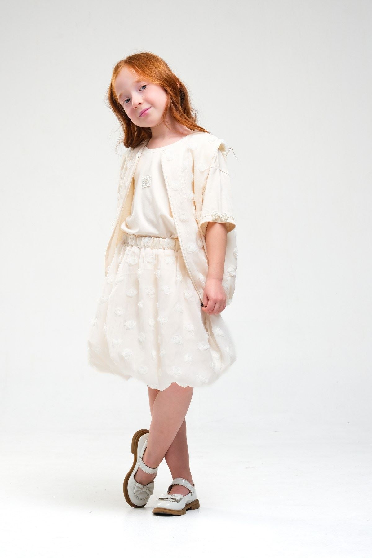 4-8 Yaş Orca Royal Kız Çocuk 3'Lü Takım-Latte