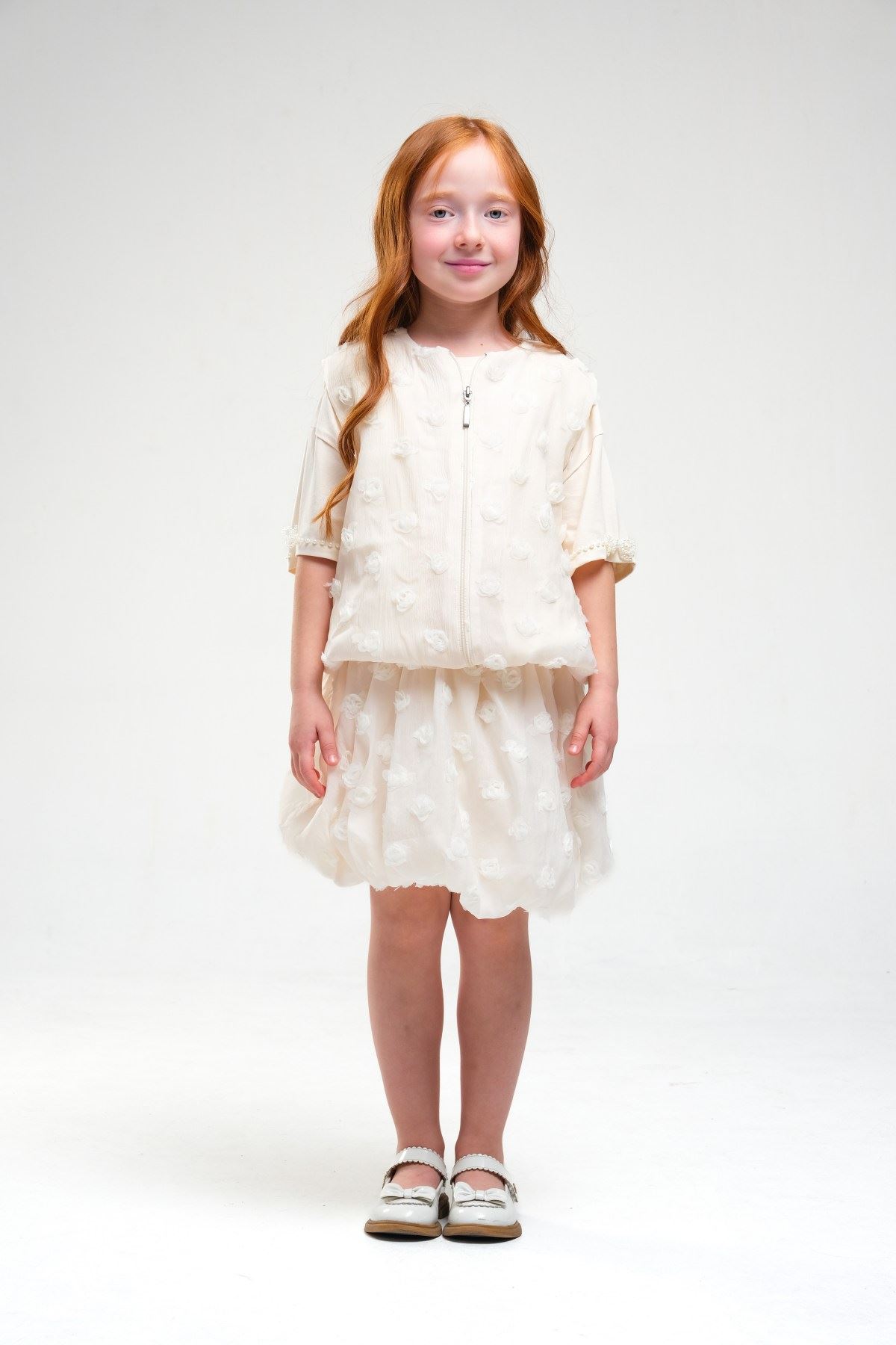 4-8 Yaş Orca Royal Kız Çocuk 3'Lü Takım-Latte