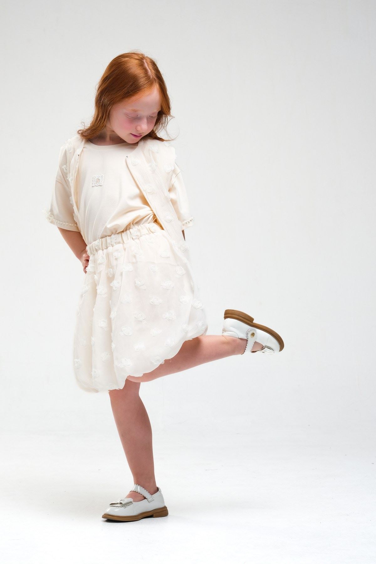 4-8 Yaş Orca Royal Kız Çocuk 3'Lü Takım-Latte